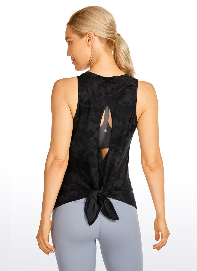 Pima Cotton Split Open Back Tank