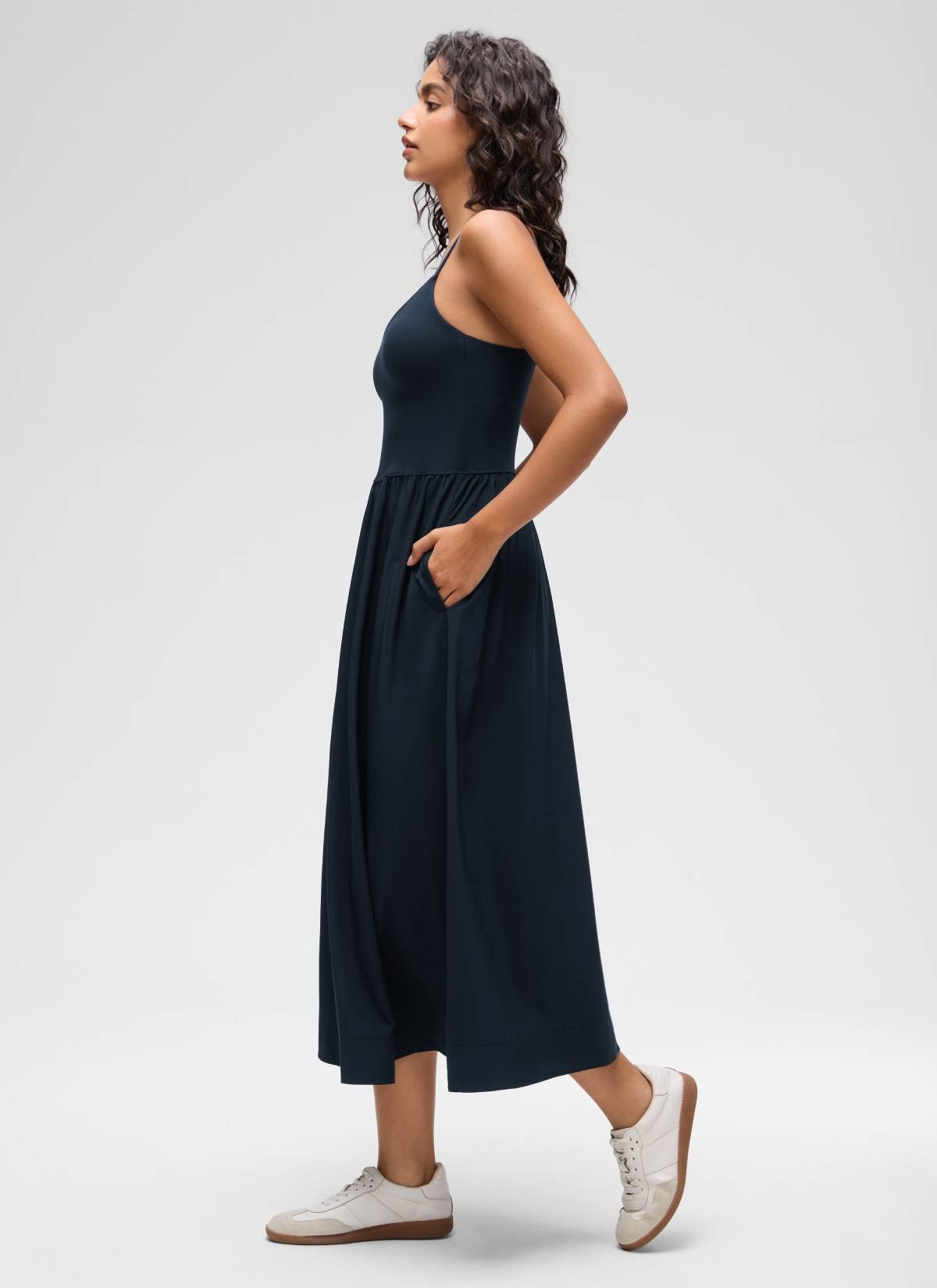 V Neck Flowy Tank Maxi Dress
