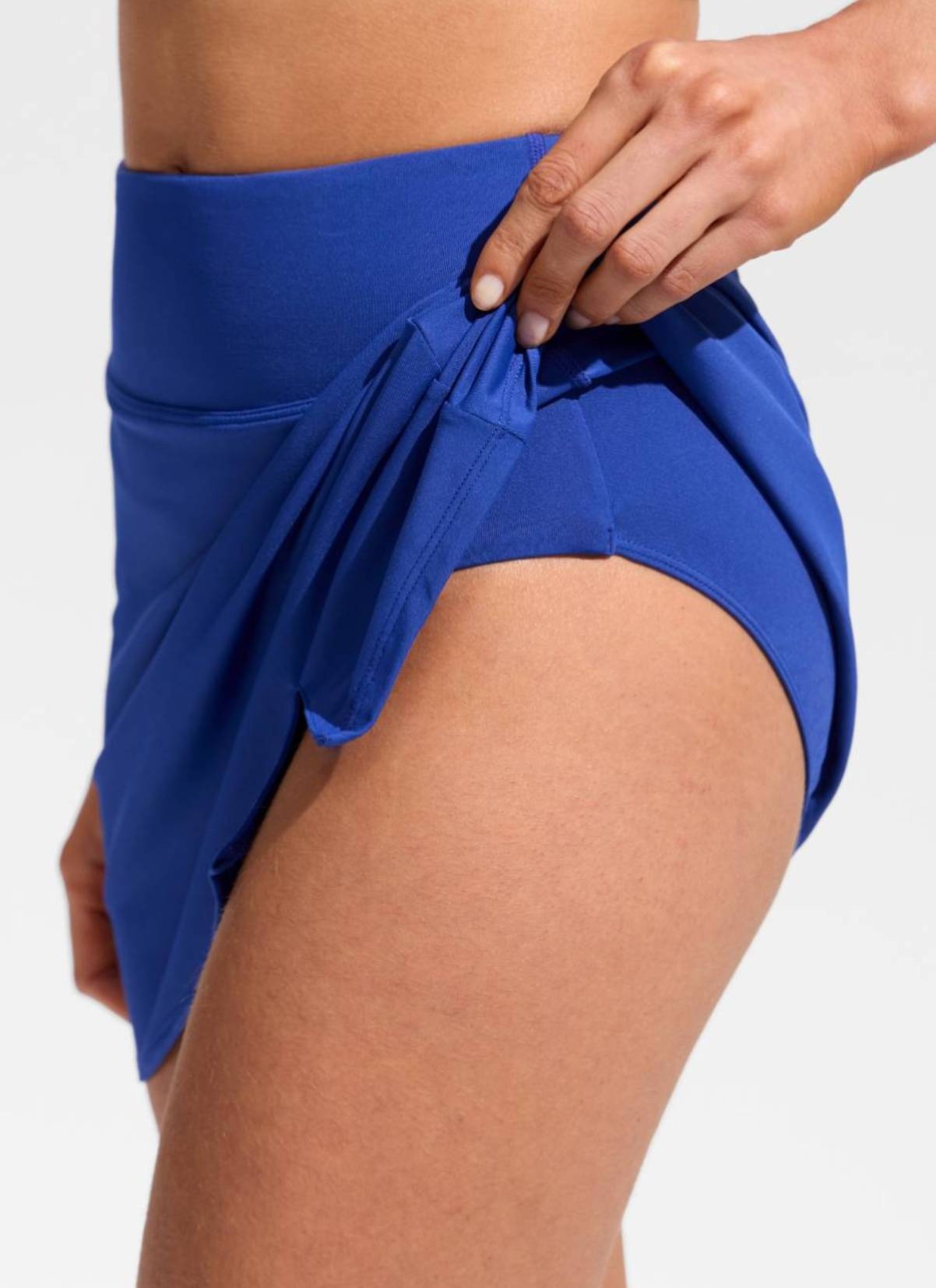 A Line Side Split Built in Brief Swim Skirt