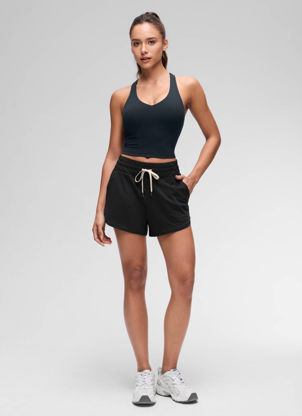 Butterluxe V Neck Racerback Shelf Bra Tank