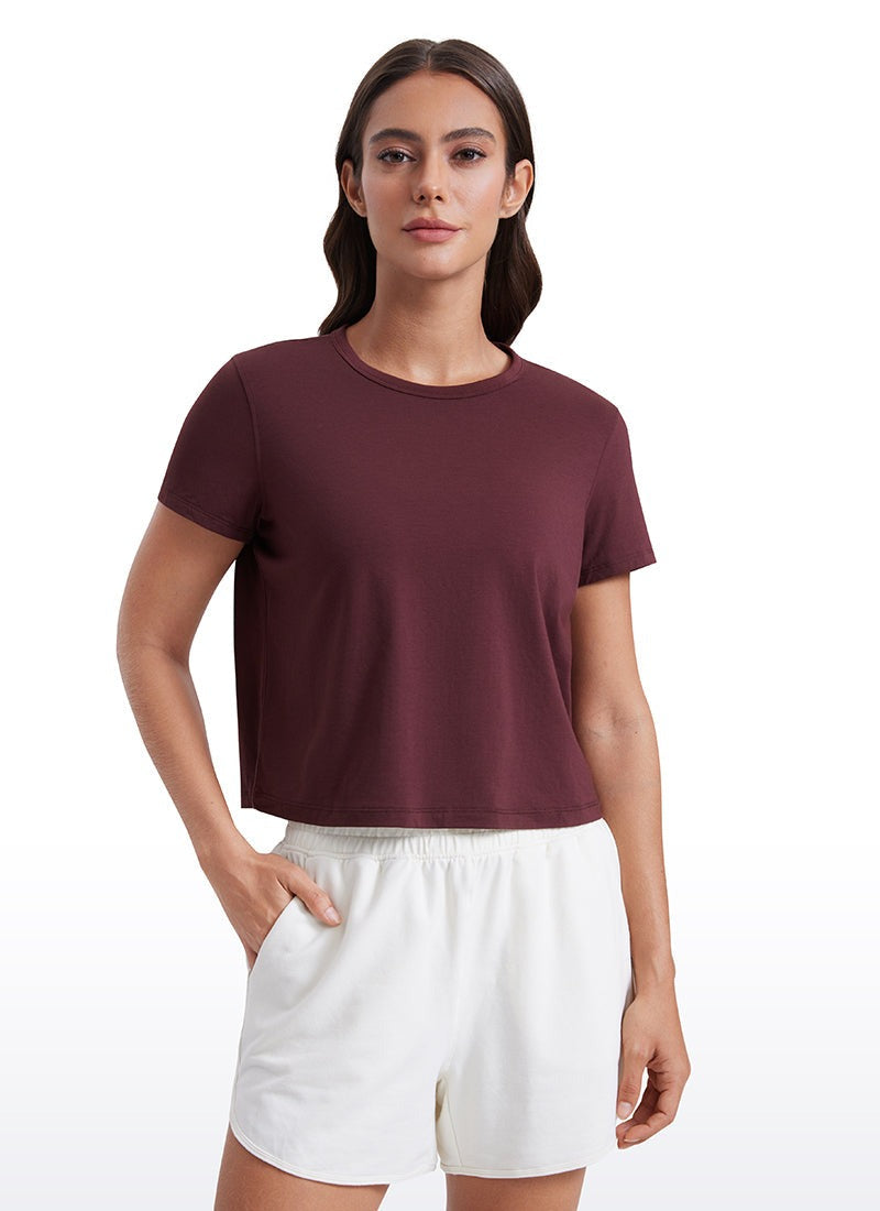 Pima Cotton Classic-Fit Cropped Short Sleeve