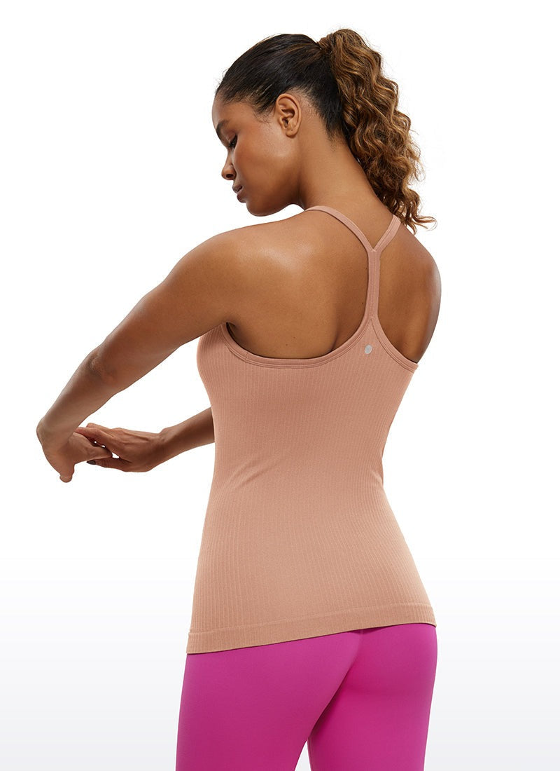 Speedy Seamless Built in Bra Pure color Tank