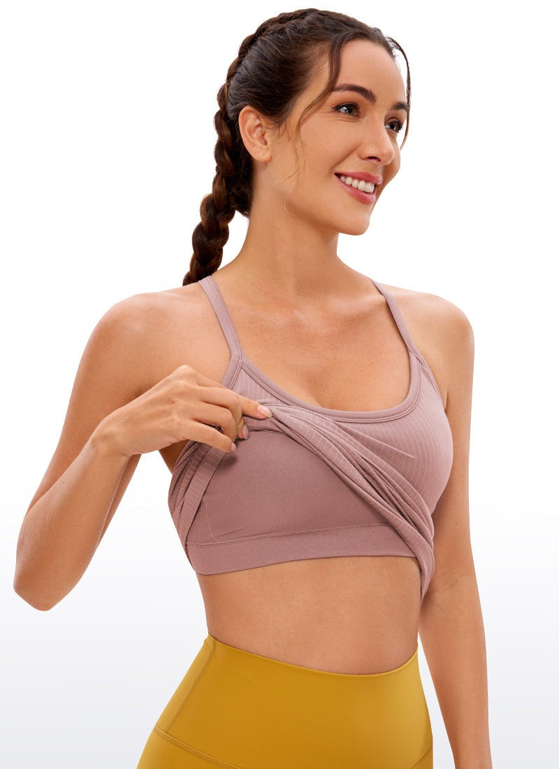 Speedy Seamless Built in Bra Pure color Tank