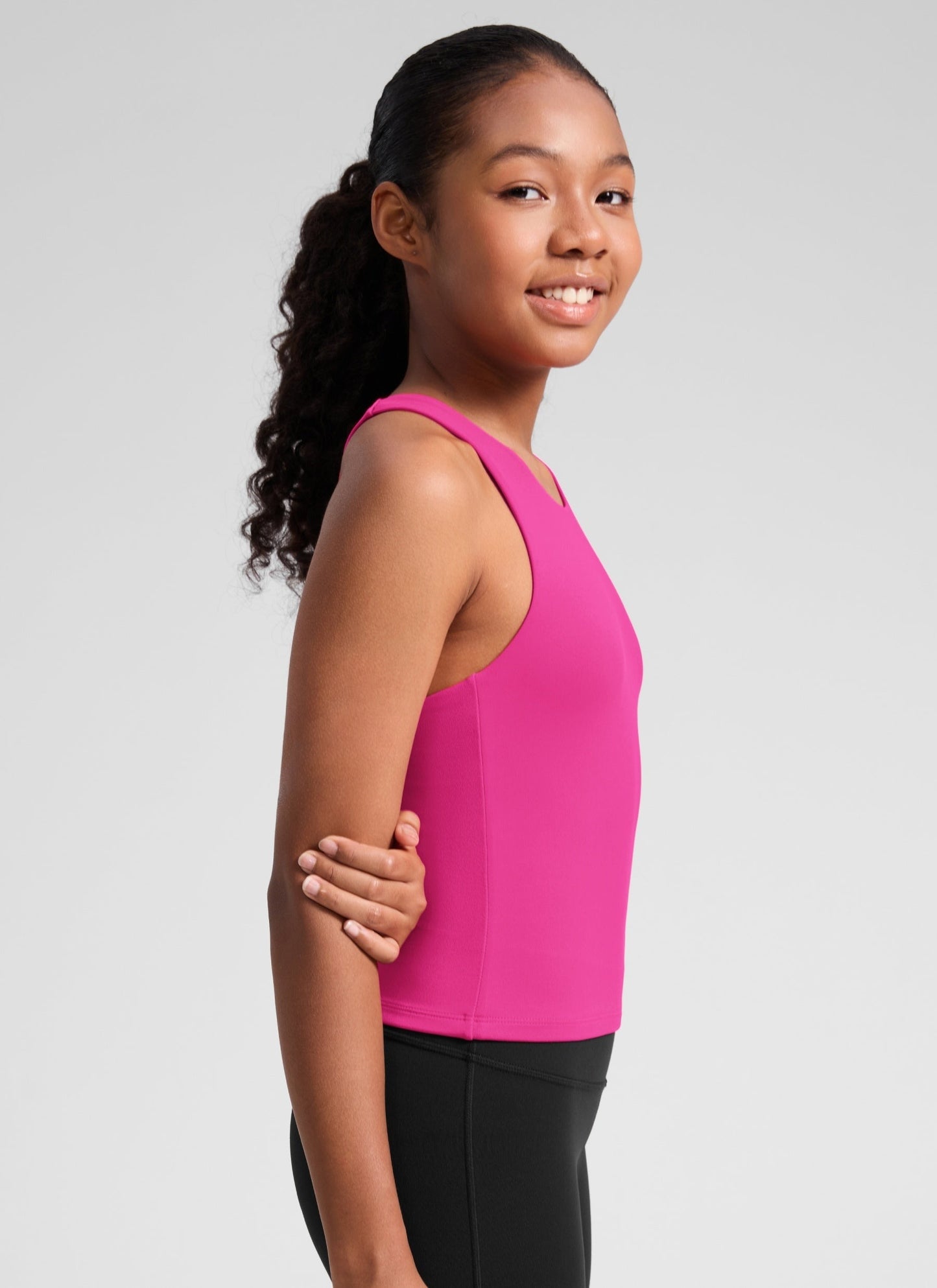 Butterluxe Girls Double Lined Racerback Tank Tops Waist Length