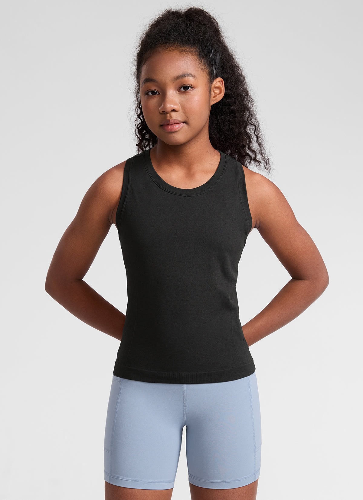 Girls Seamless Waist Length Tank