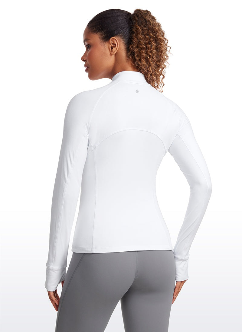 Brushed Thumbhole Half Zip Long Sleeve