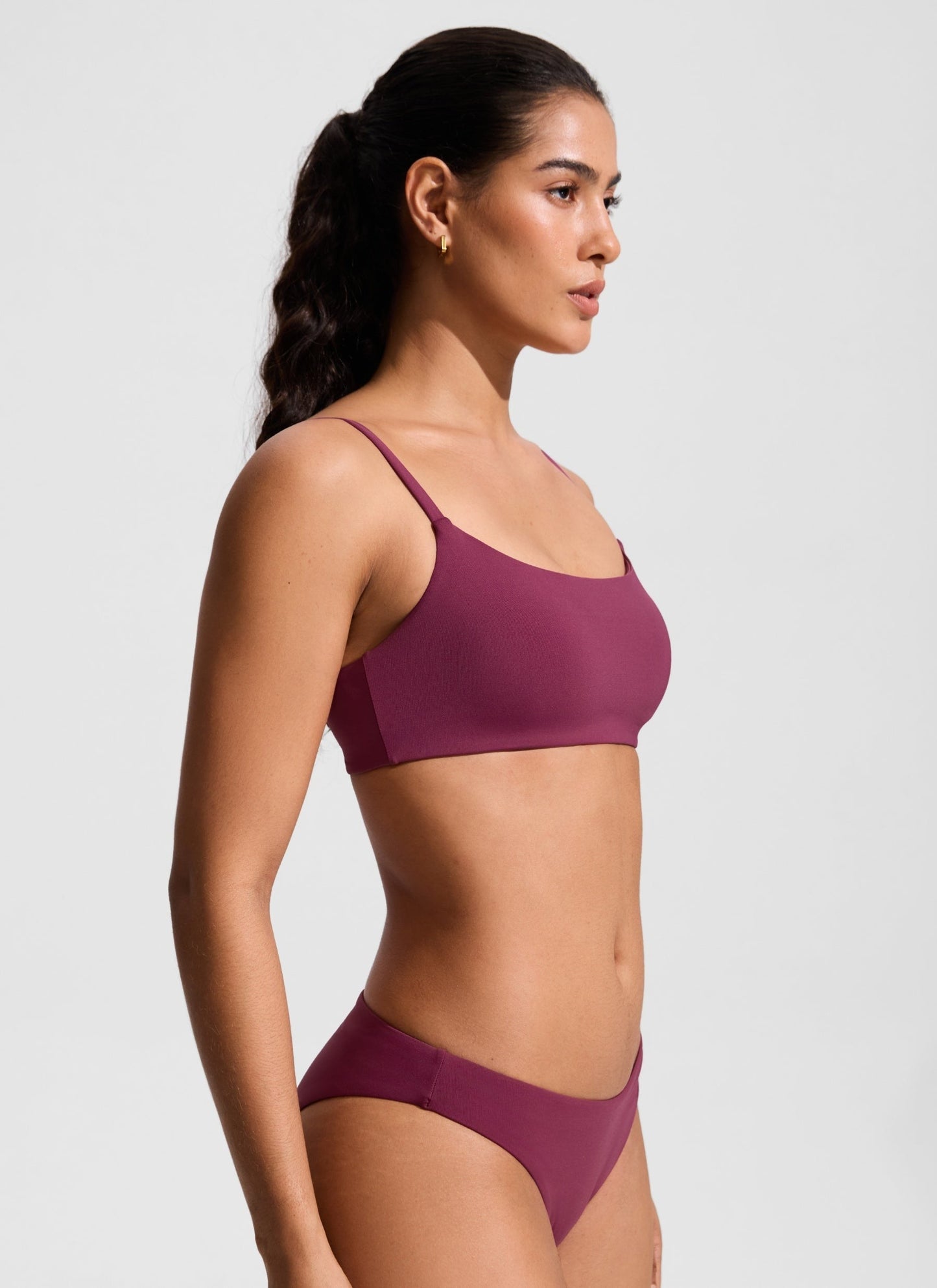 Scoop Neck Adjustable Strap Bikini Top