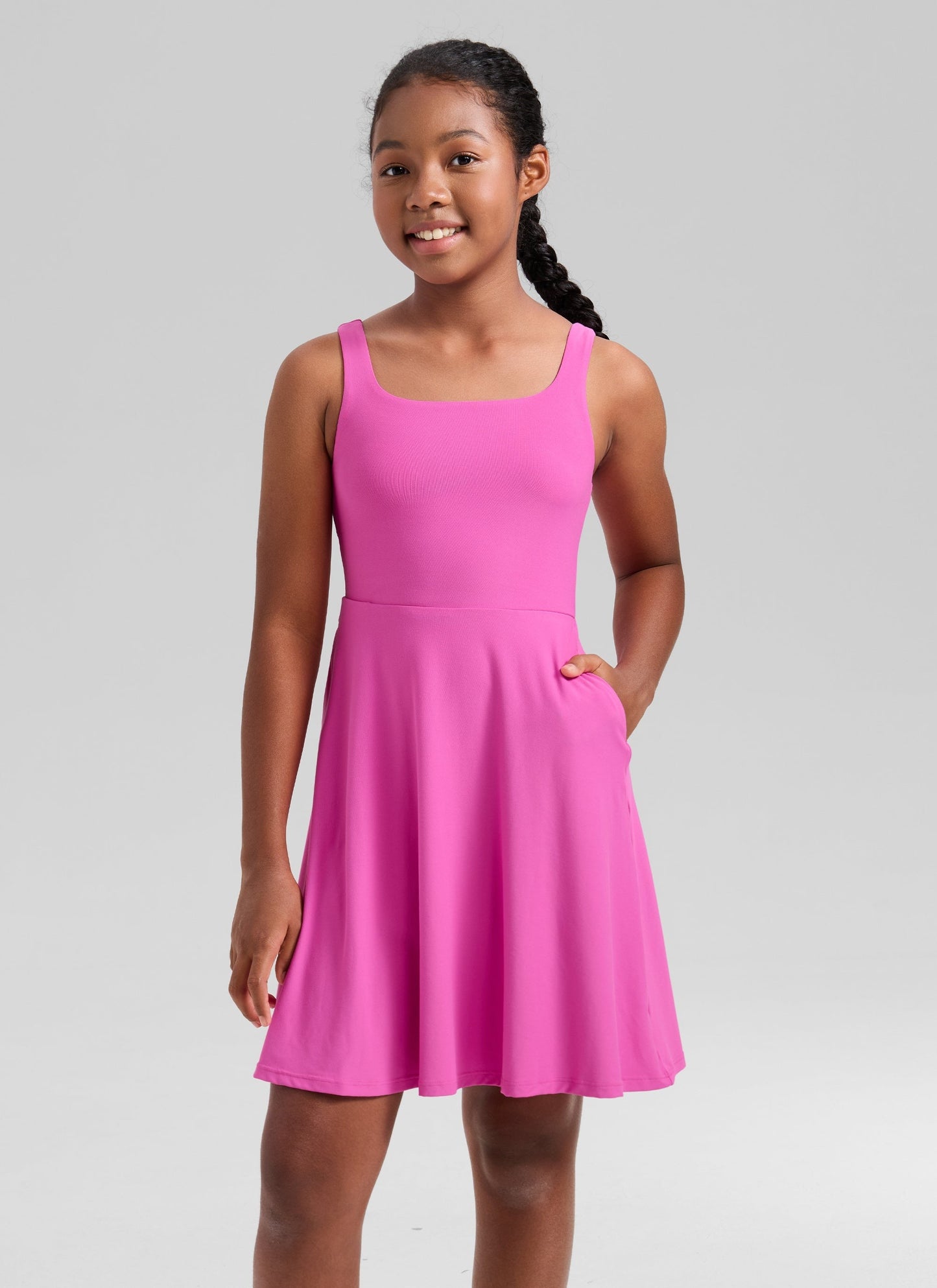Girls Cloudweight Double Lined Pocket Midi Dress