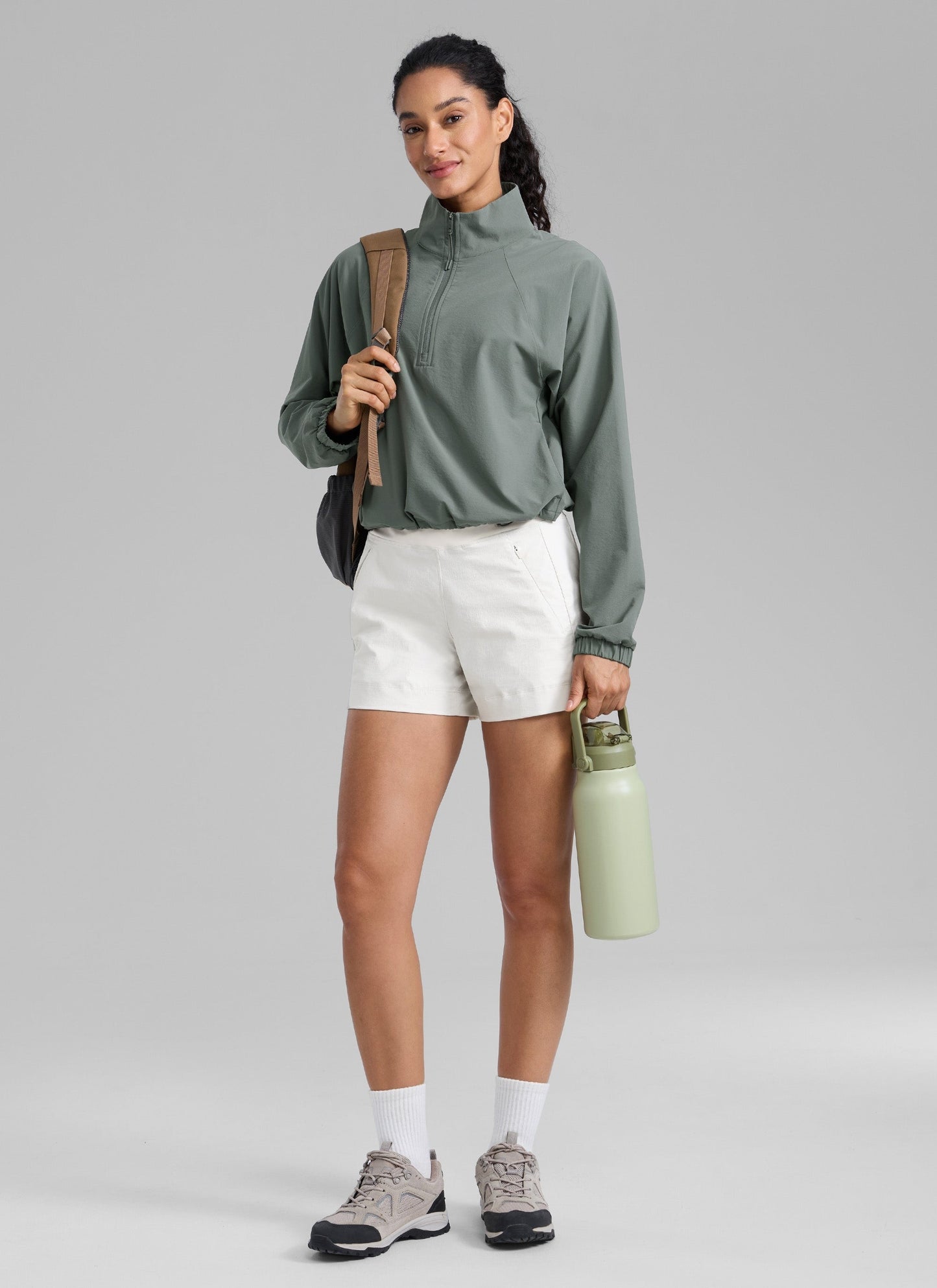 Ripstop Zip Pocket Mid Rise Shorts 4''