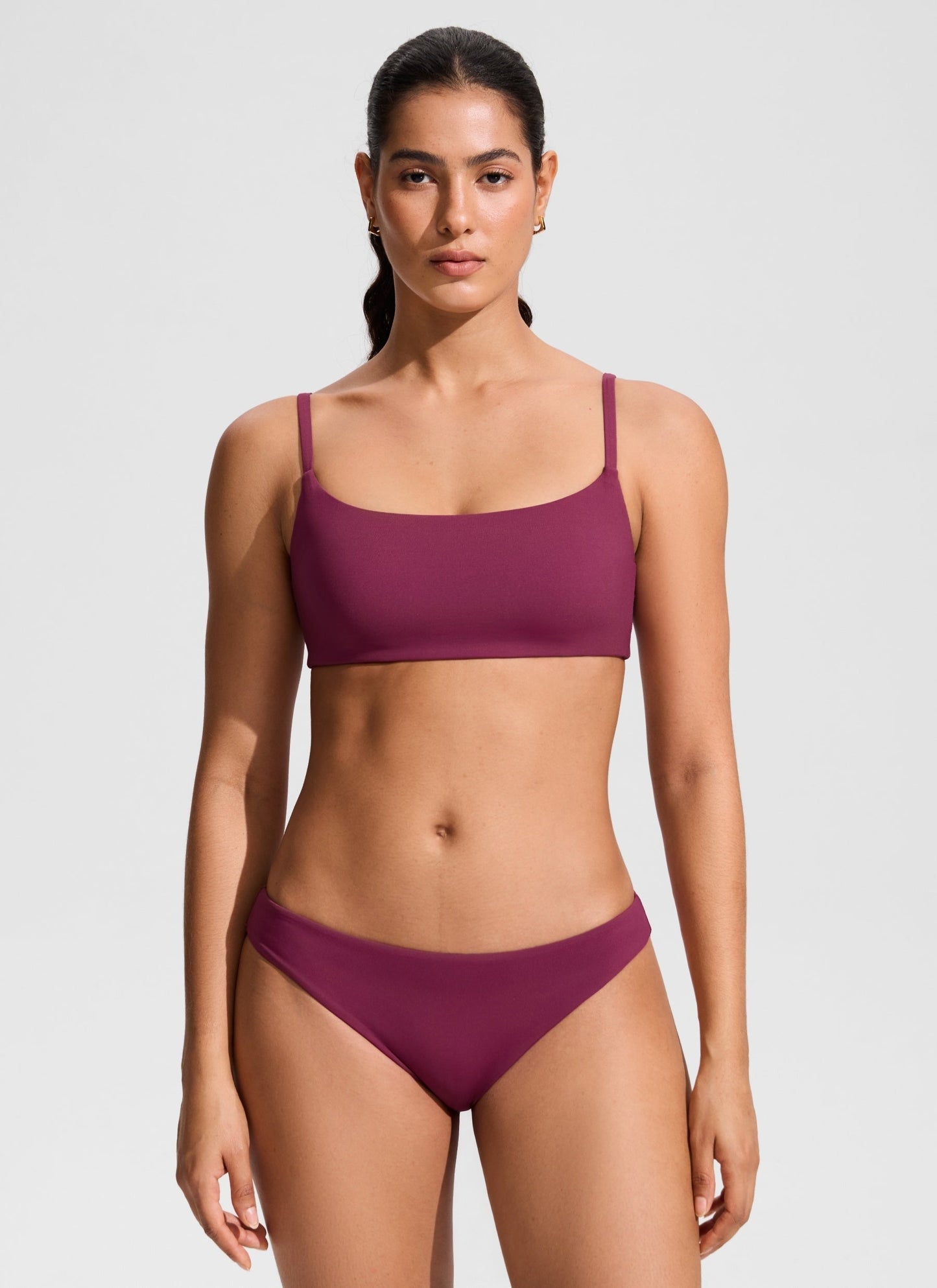 Scoop Neck Adjustable Strap Bikini Top