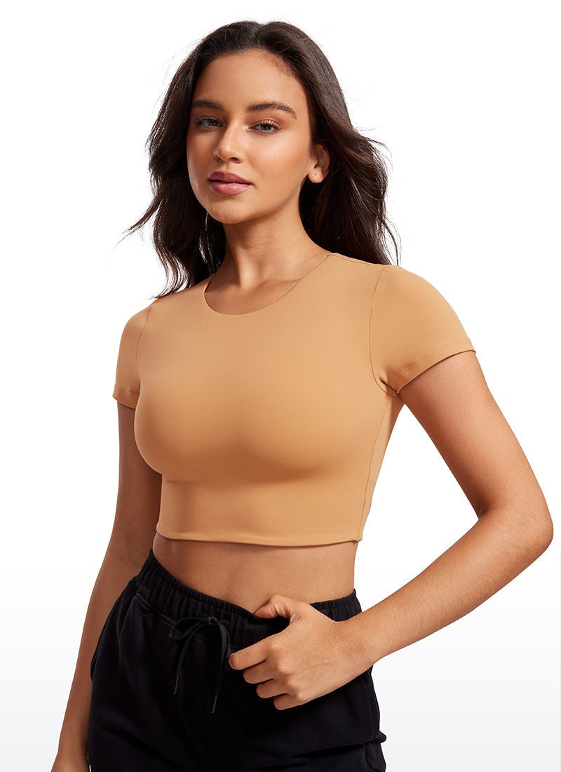 Butterluxe Double Lined Cropped Short Sleeve