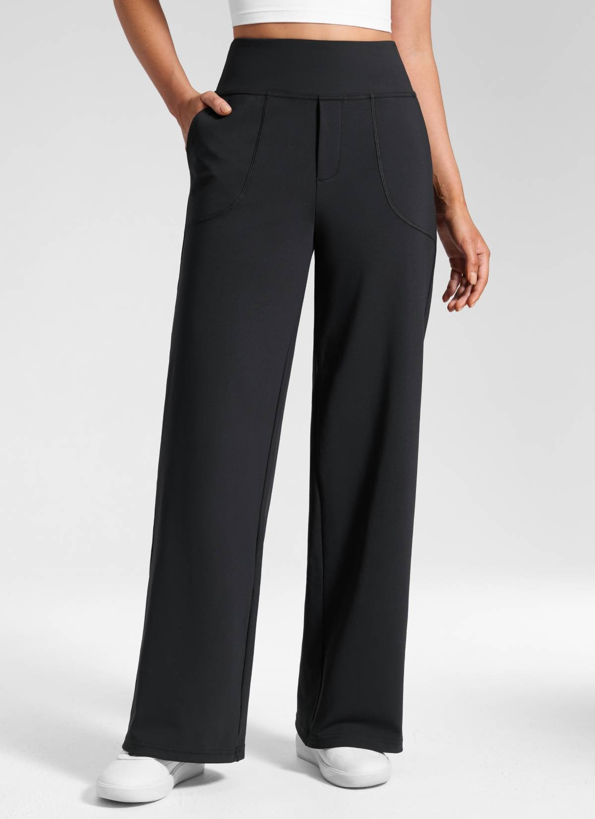Wide Leg Faux Fly Pocket Pant 30"