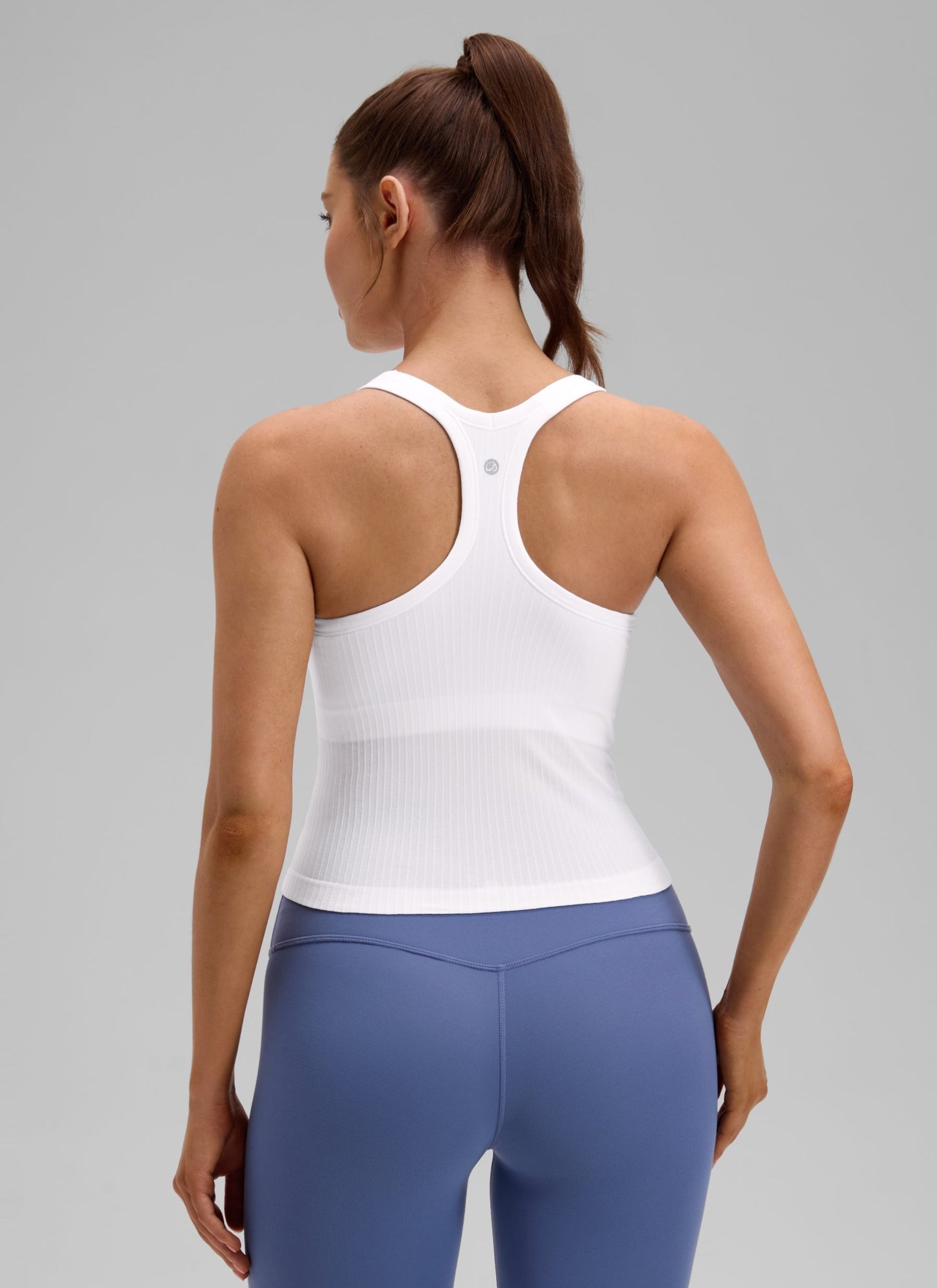 Seamless Racerback Built in Bra Ribbed Tank