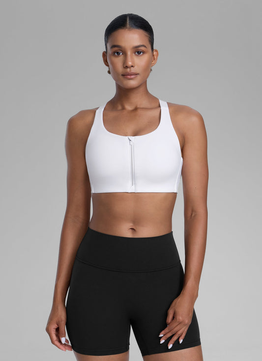Zip Front High Impact Sports Bra