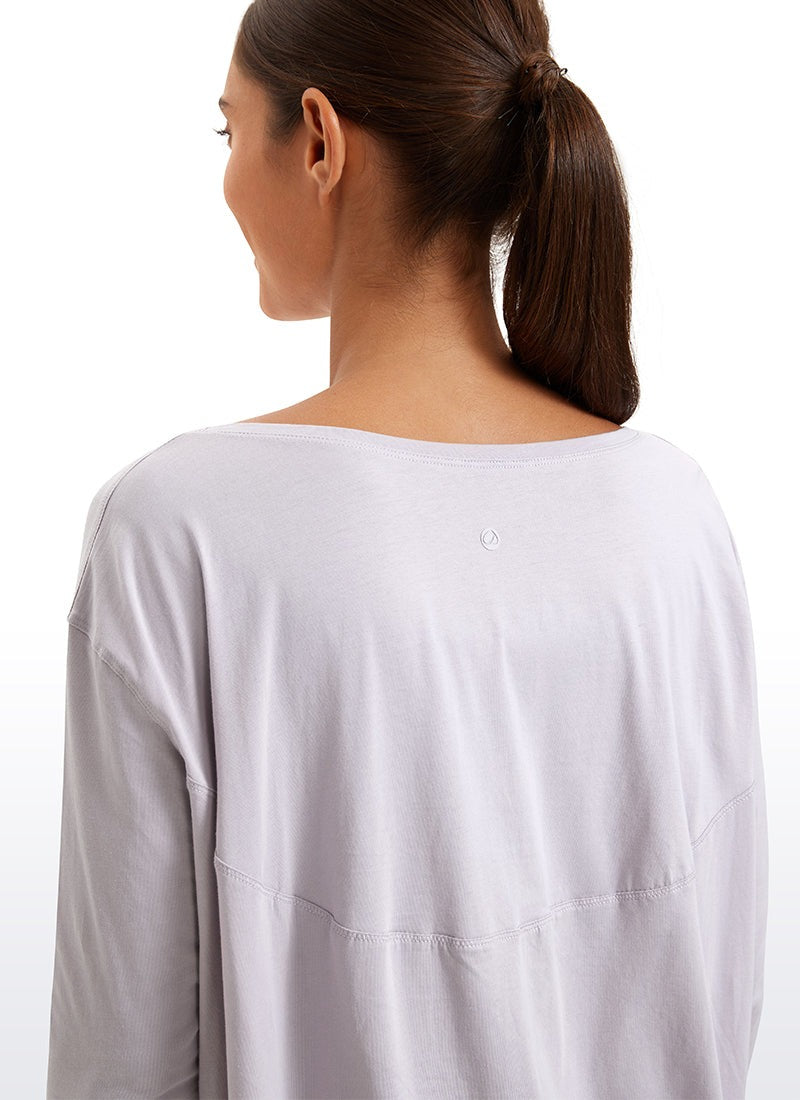 Pima Cotton Boat Neck Long Sleeve