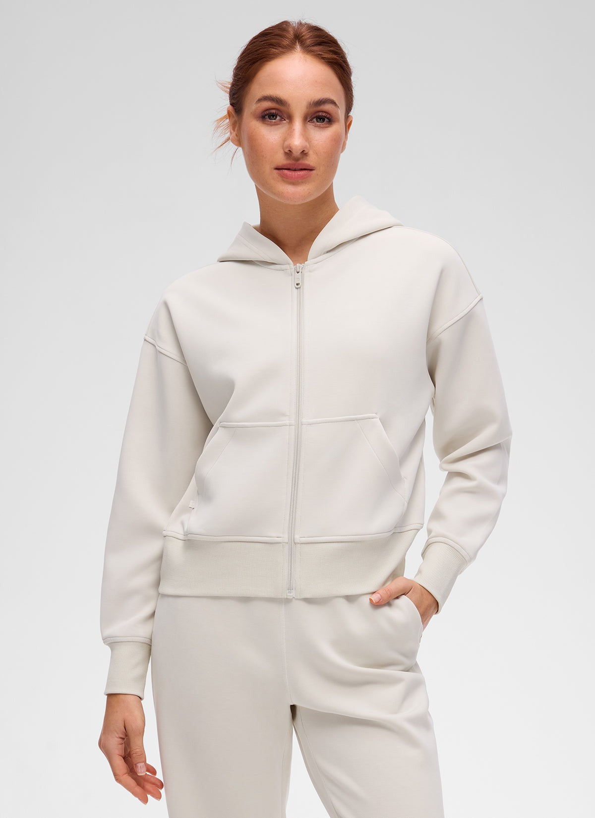 SoftAura Full Zip Waist Length Hoodie