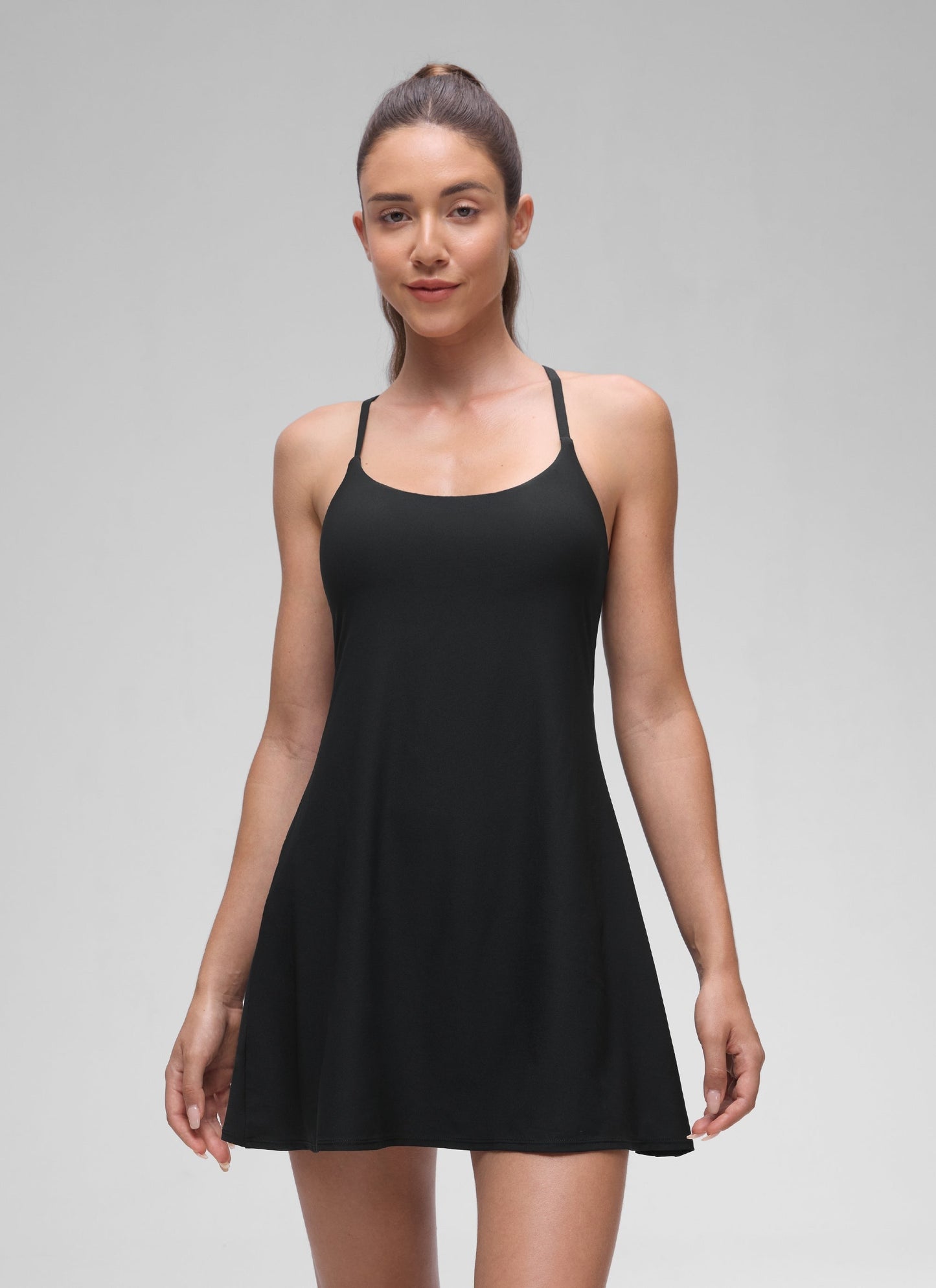 Feathery-Fit Drapey Built in Bra Liner Dress