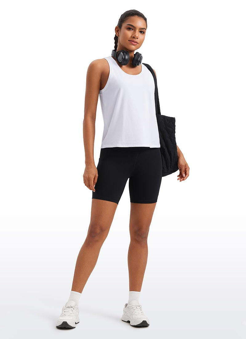 Pima Cotton Sleeveless Scoop Neck Tank