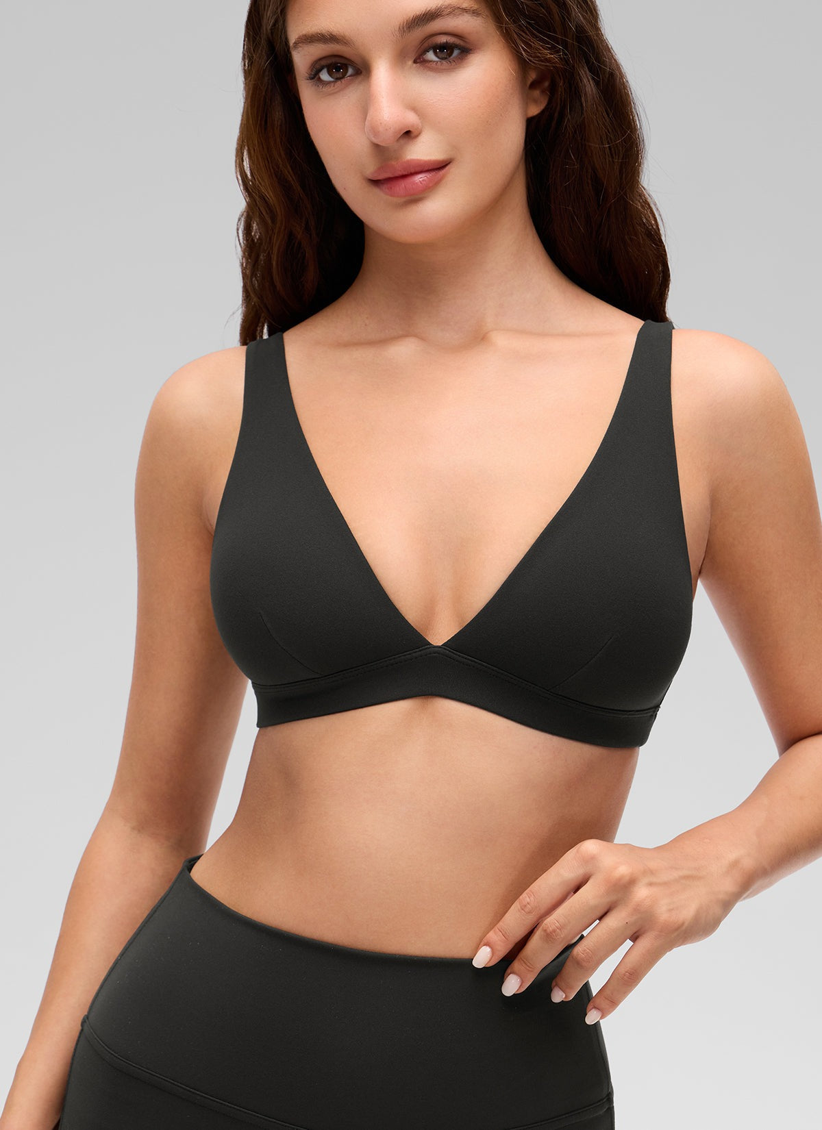 Butterluxe Soft Double Lined V Neck Sports Bra