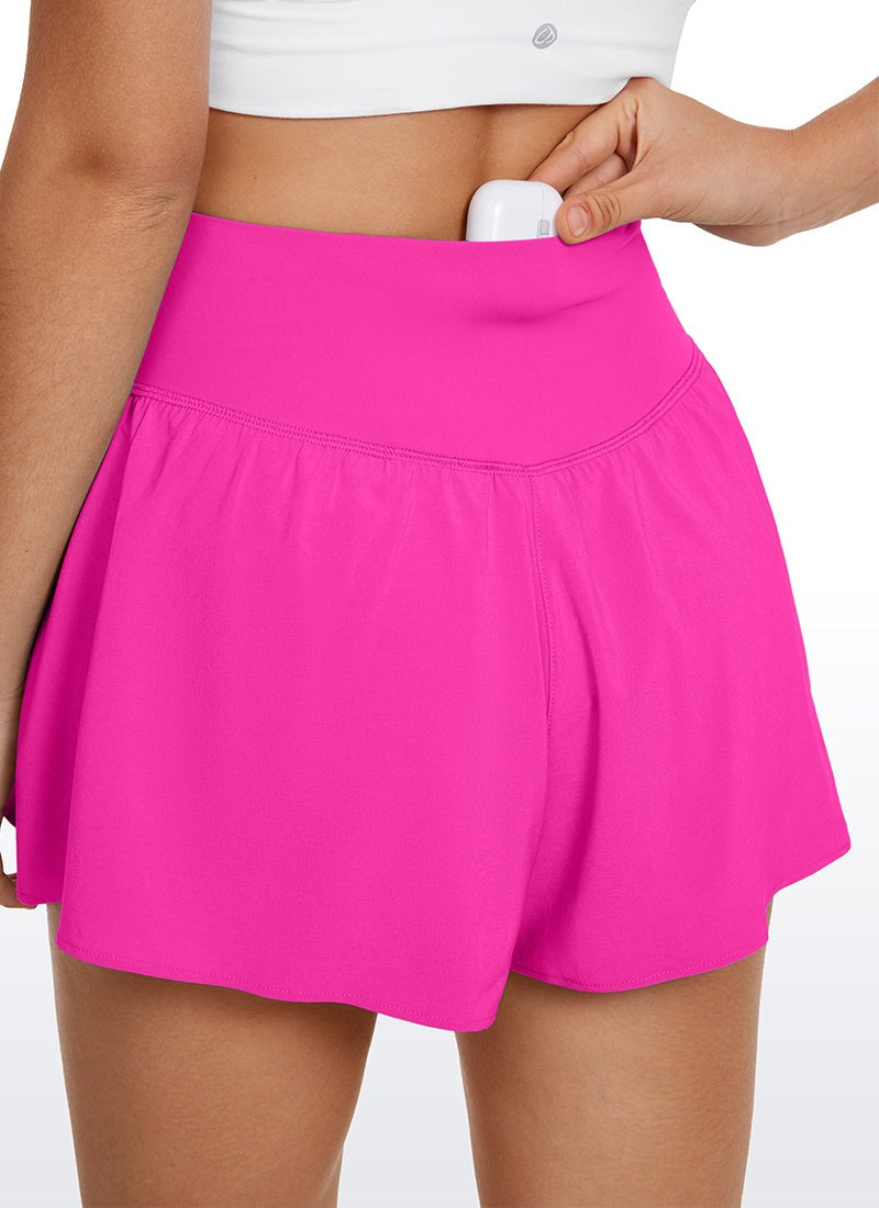 Feathery-Fit Soft 2 in 1 Flowy High Rise Shorts