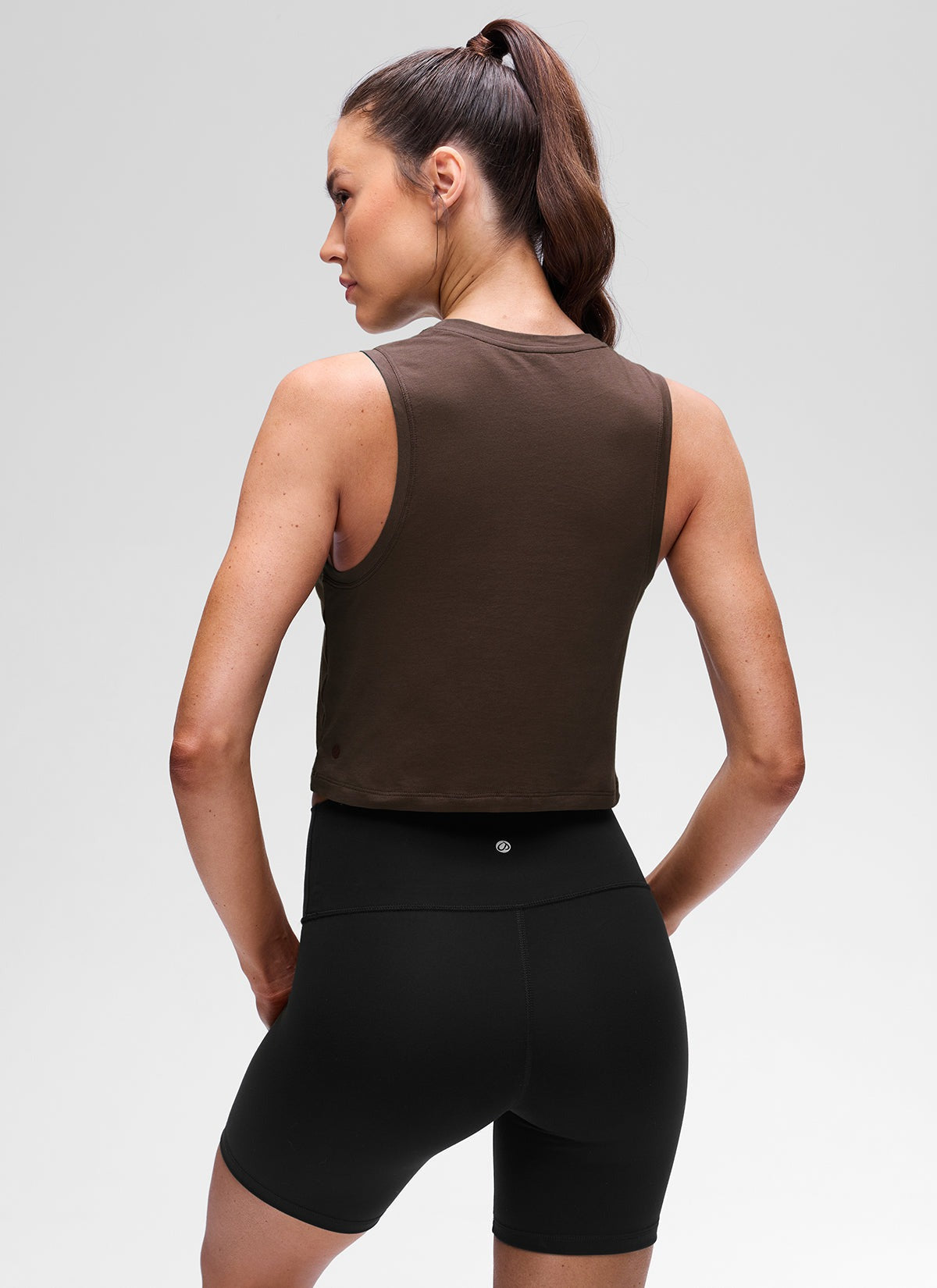 Pima Cotton Crewneck Crop Tank