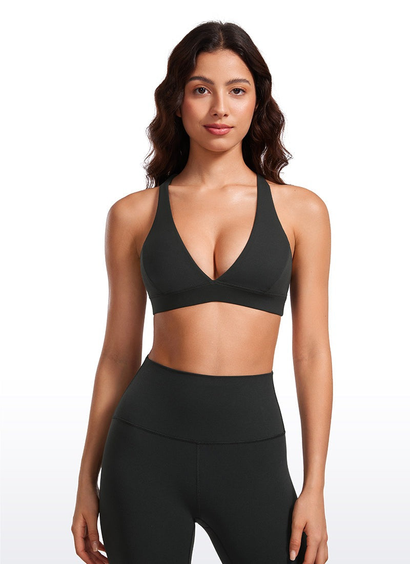 Softhold Deep V Neck Thin Strap Criss Cross Bra