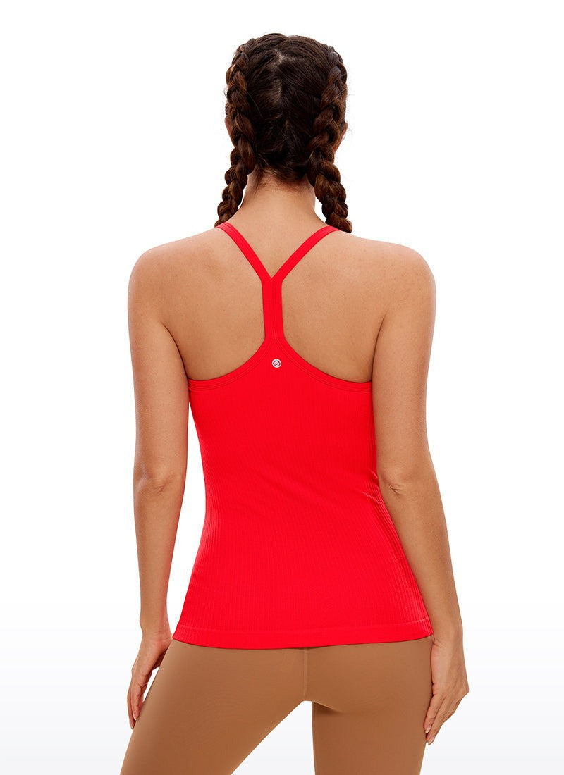 Speedy Seamless Built in Bra Pure color Tank