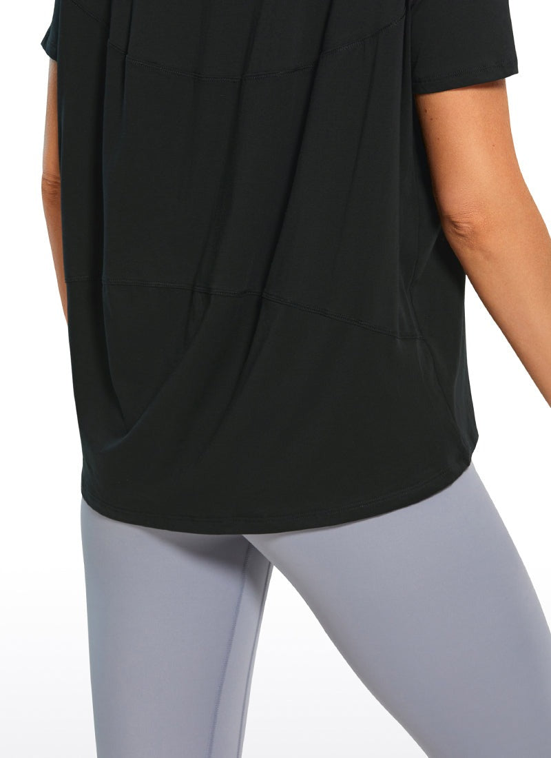 Pima Cotton Boat Neck Short Sleeve