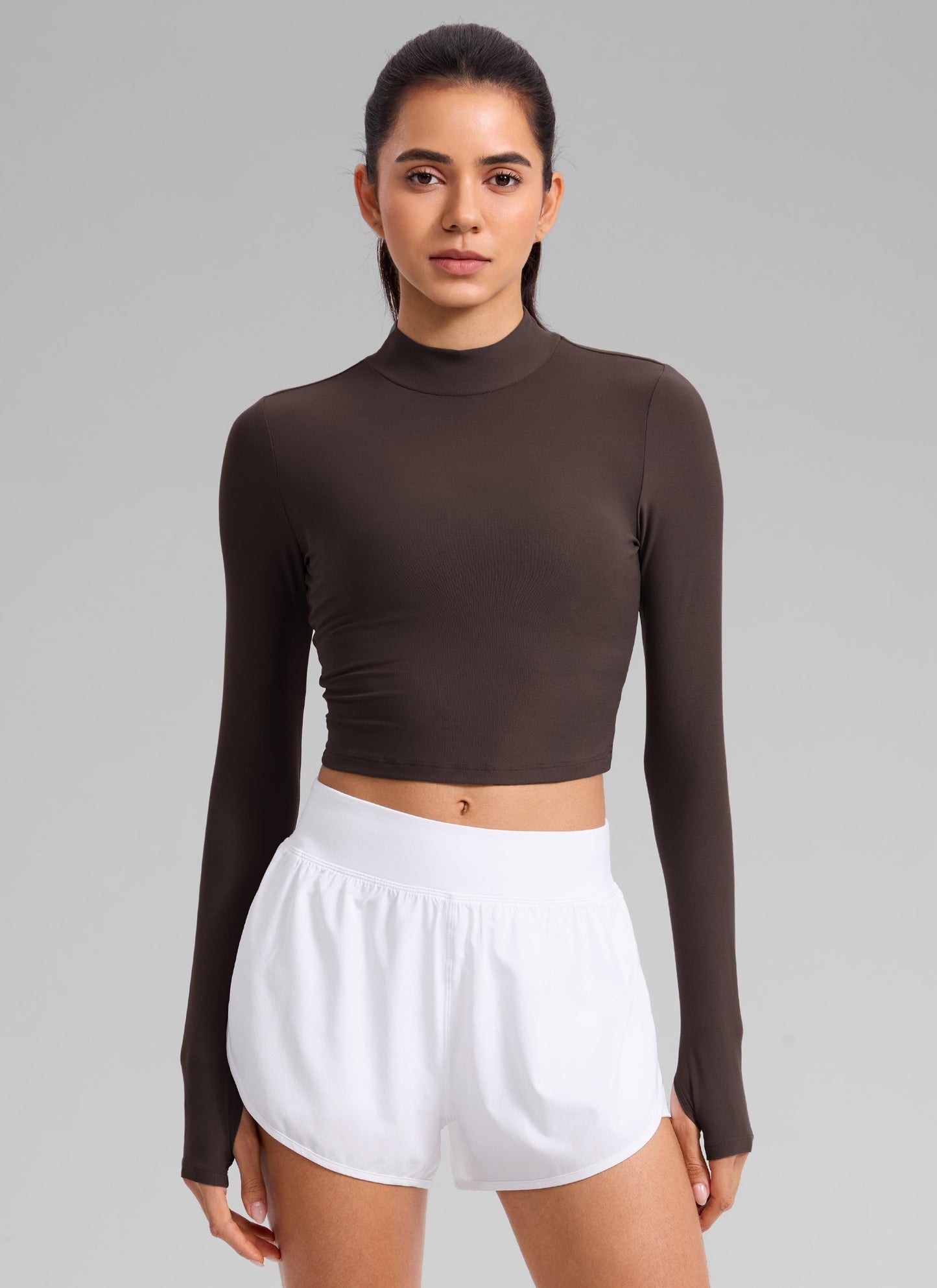 Cloudweight Mock Neck Crop Long Sleeve
