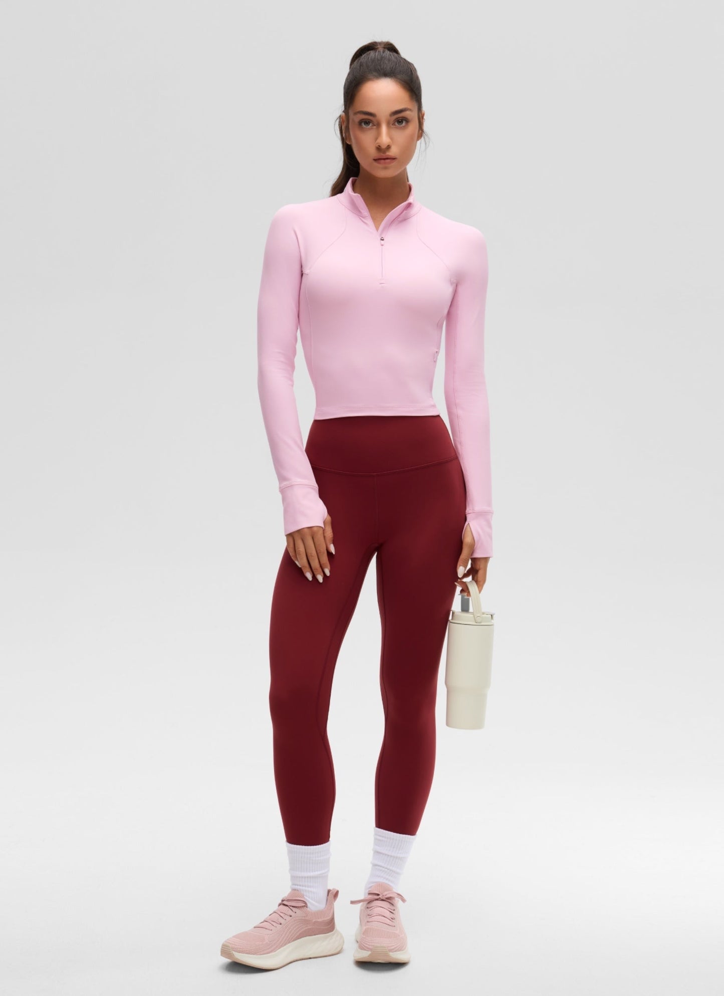 Butterluxe Half Zip Cropped Long Sleeve