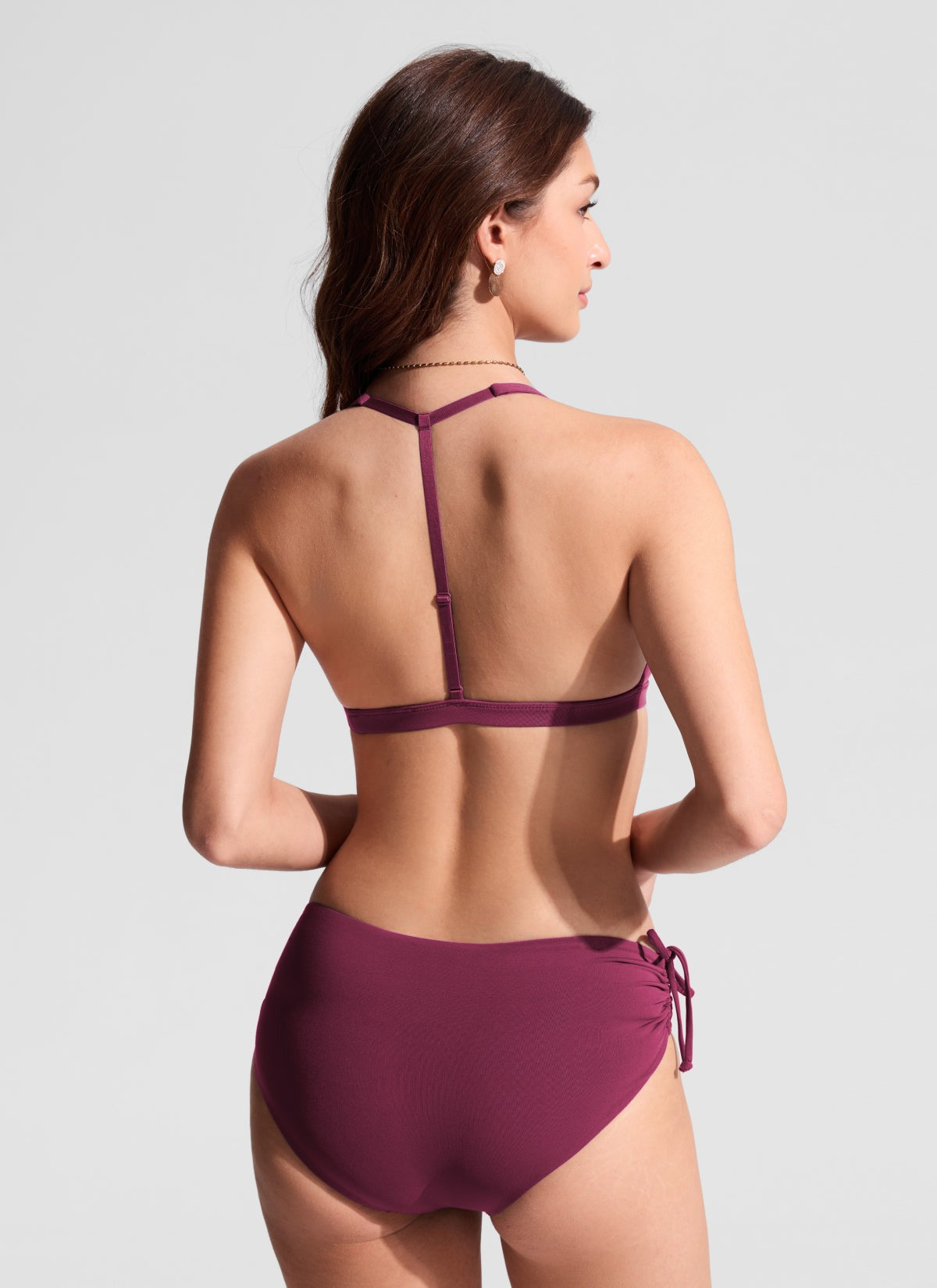 Deep V neck T back Triangle Bikini Top