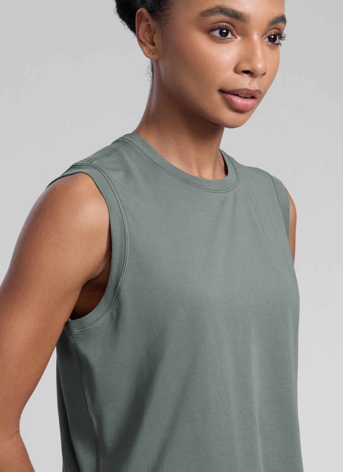 Poly Cotton-Blend Muscle Tank