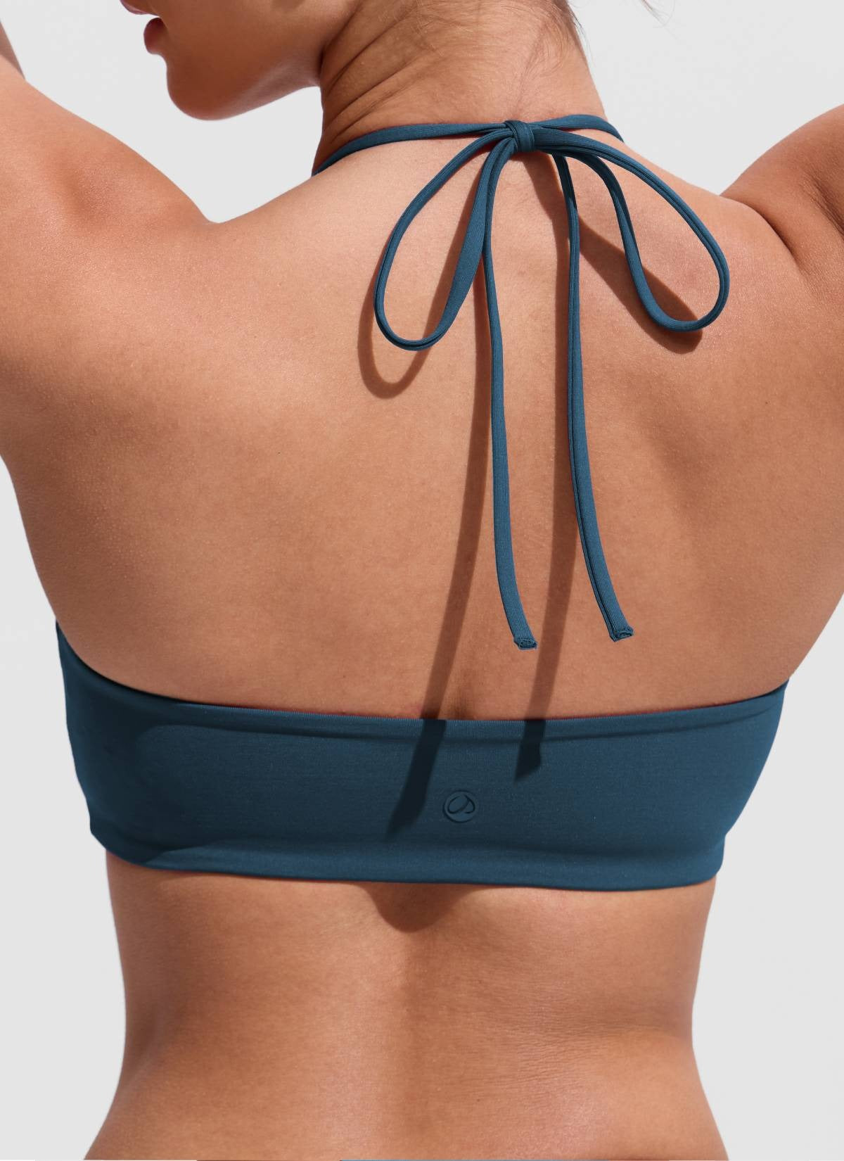 Halter Crewneck Self Tie Bikini Top