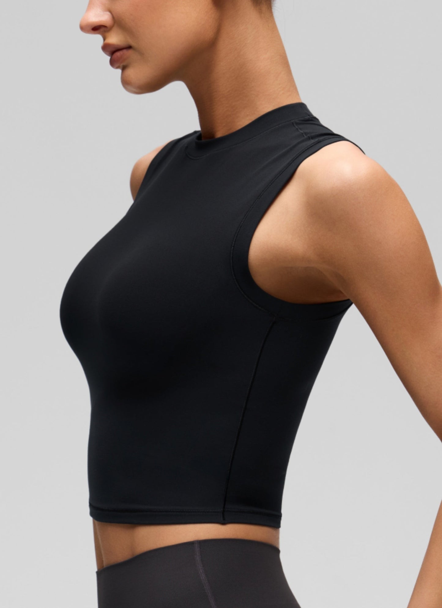 Softembrace High Neck Basic Crop Tight Tank