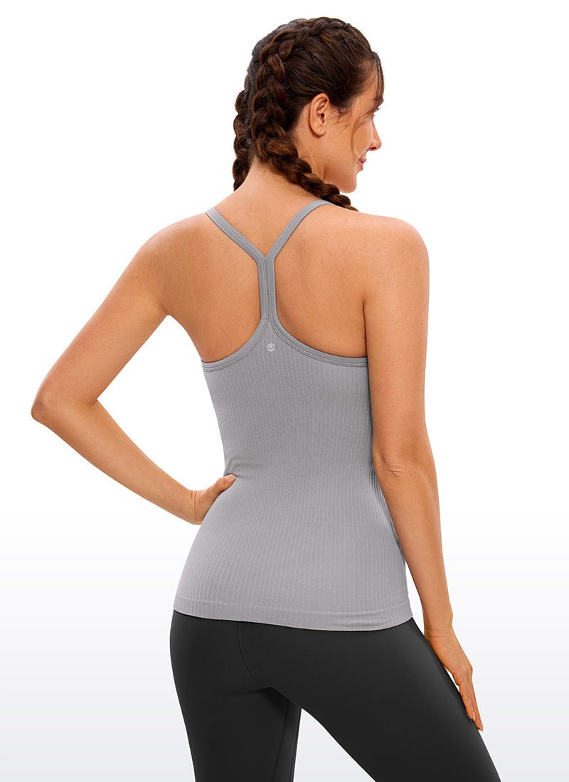 Speedy Seamless Built in Bra Pure color Tank