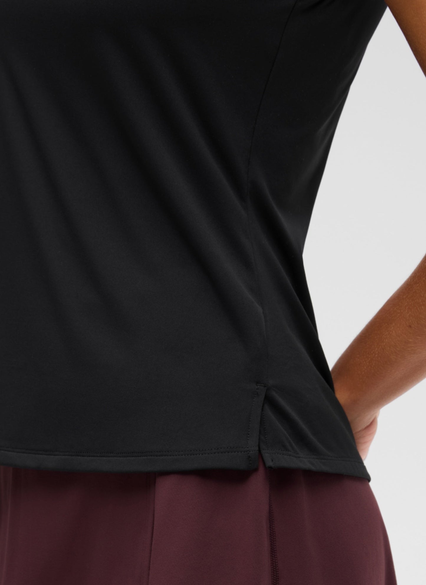 Hip Length Slim Fit Sleeveless Polo