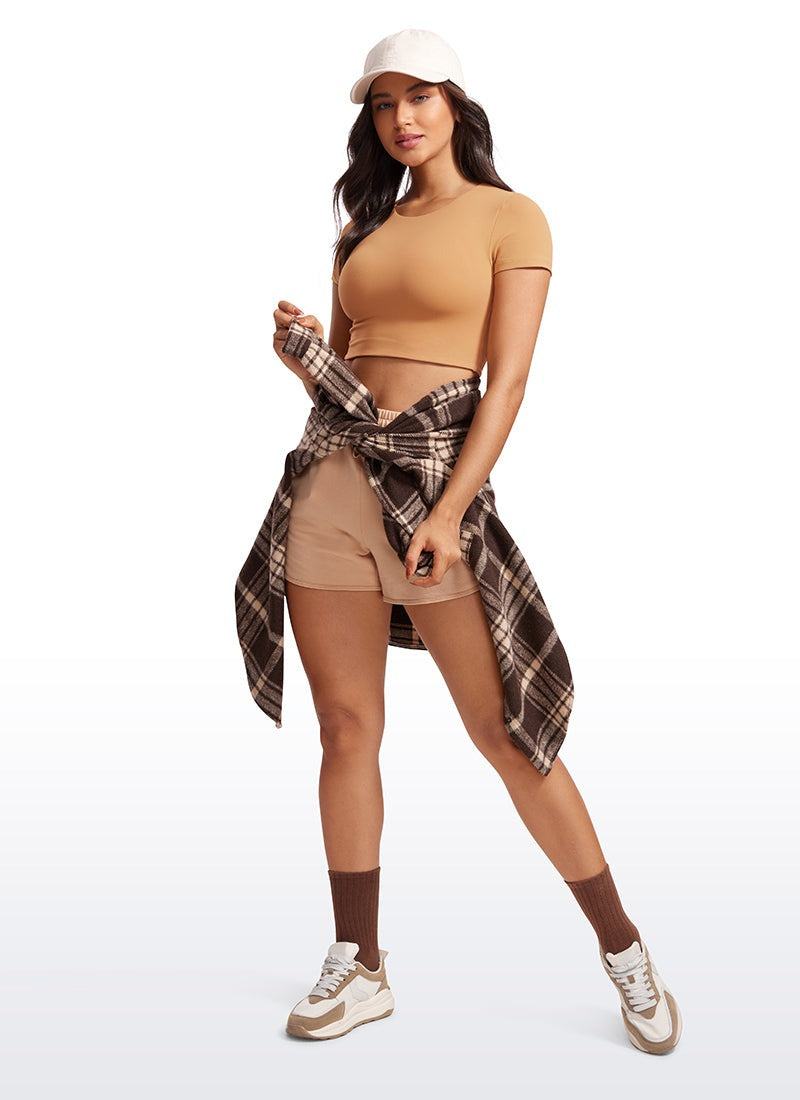 Butterluxe Double Lined Cropped Short Sleeve