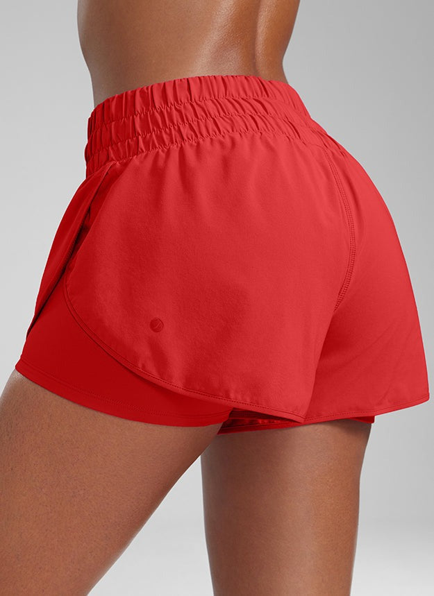 Feathery-Fit Soft 2 in 1 High Rise Shorts 3''