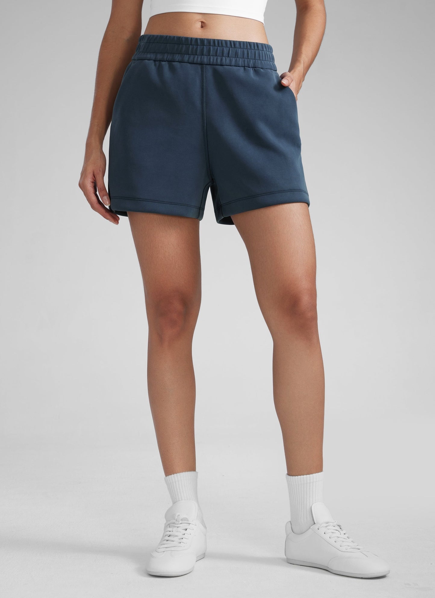 SoftAura Drawstring Pocket Sweat Shorts 4”