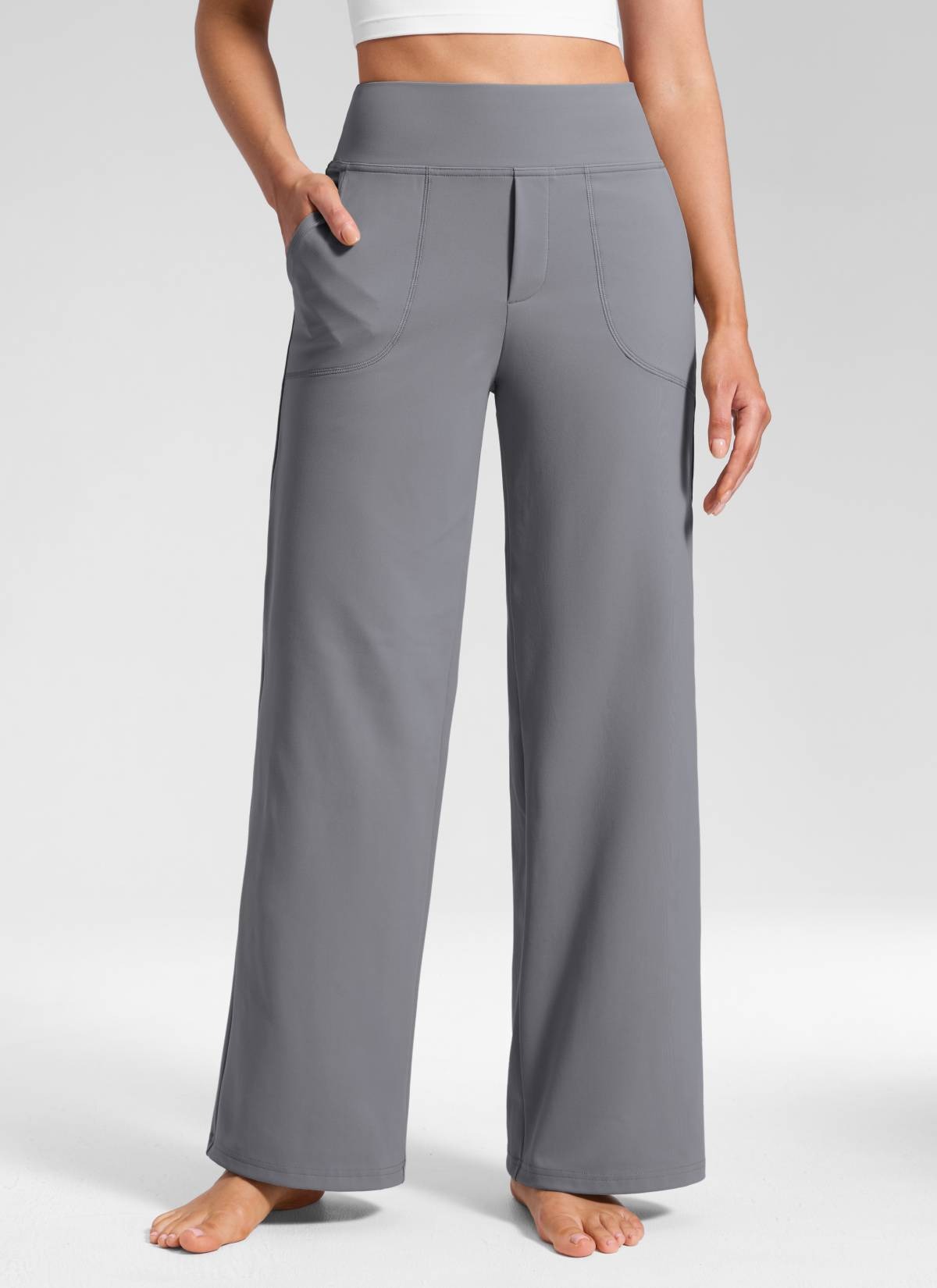 Wide Leg Faux Fly Pocket Pant 30"