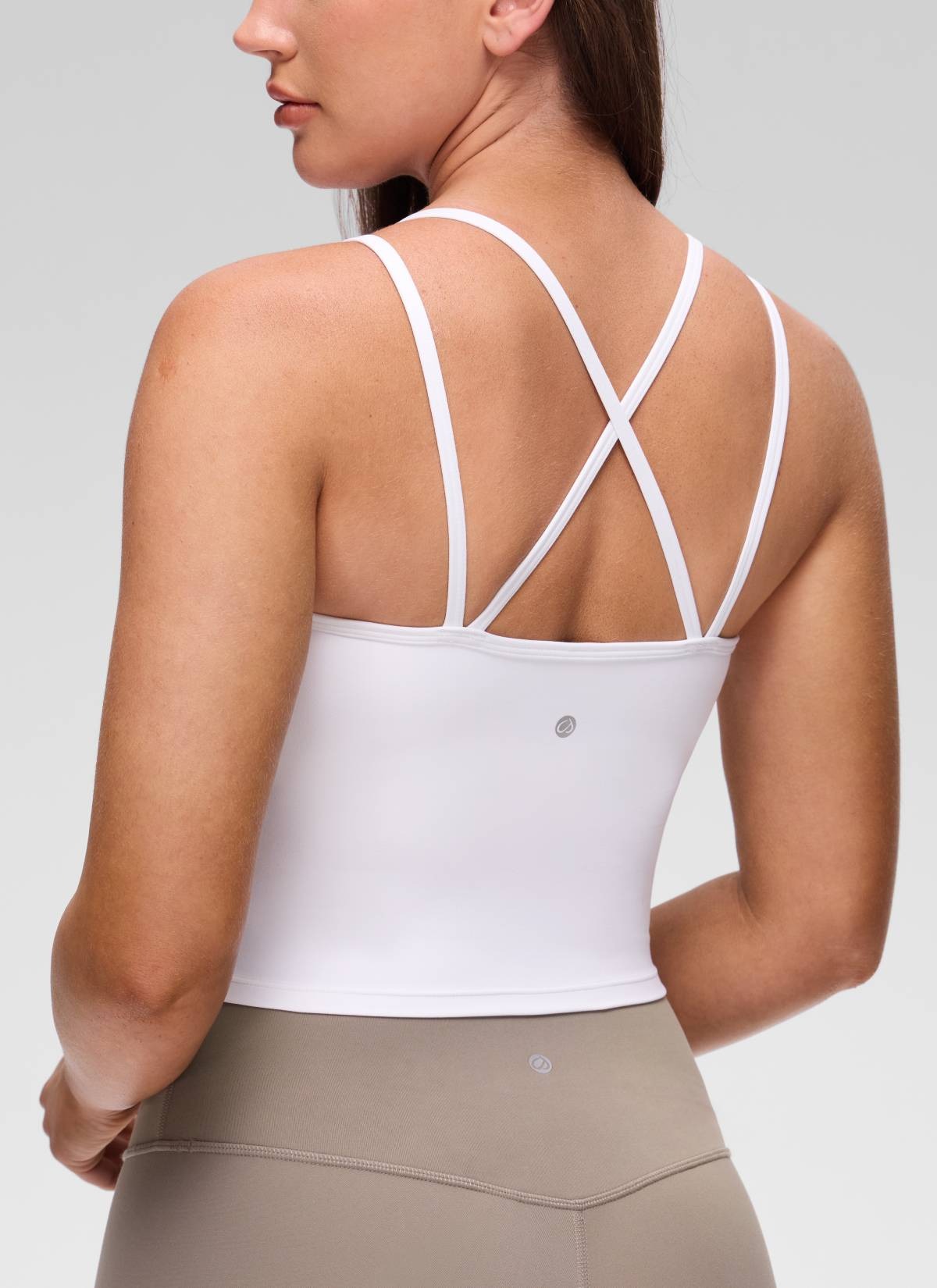 Butterluxe V Neck Cross Back Built in Bra Tank