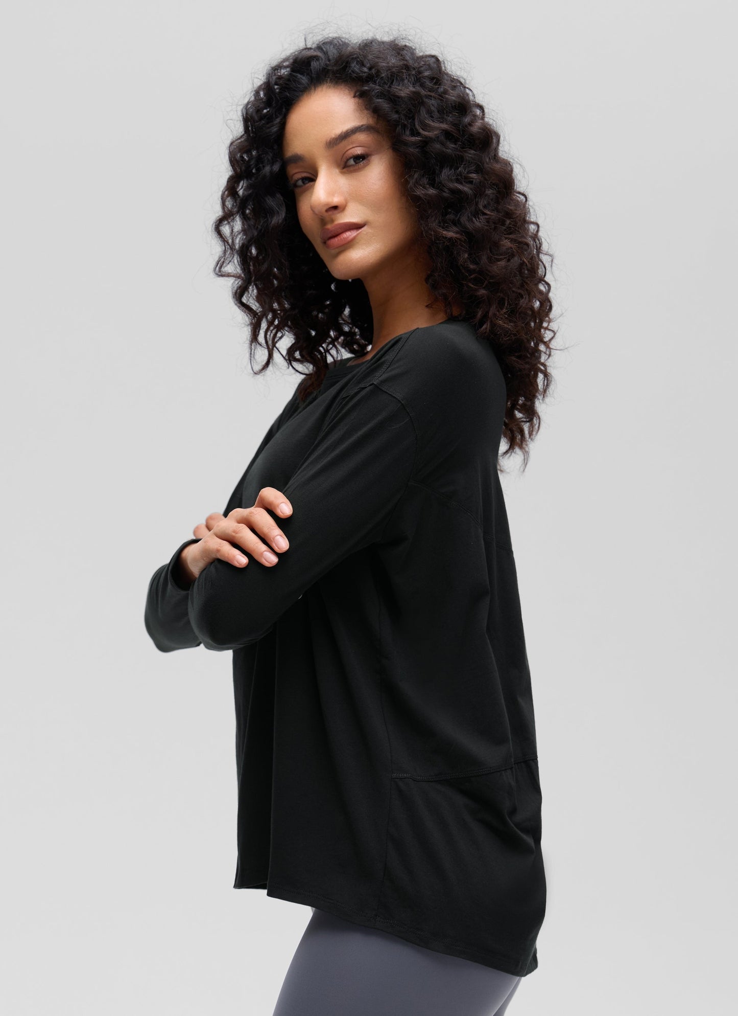 Pima Cotton Boat Neck Long Sleeve