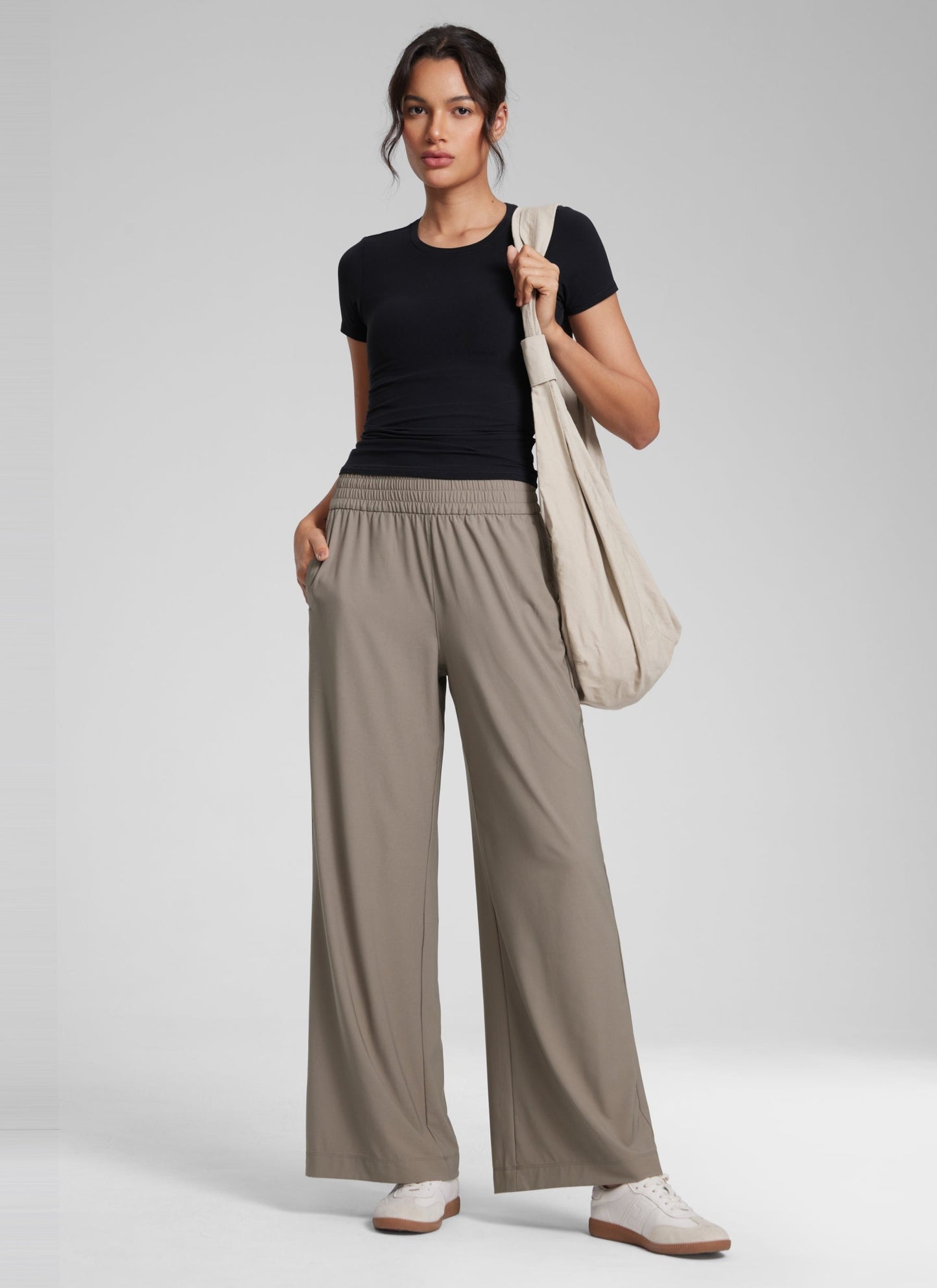 Feathery-Fit Drapey Wide Leg Casual Pant 28"