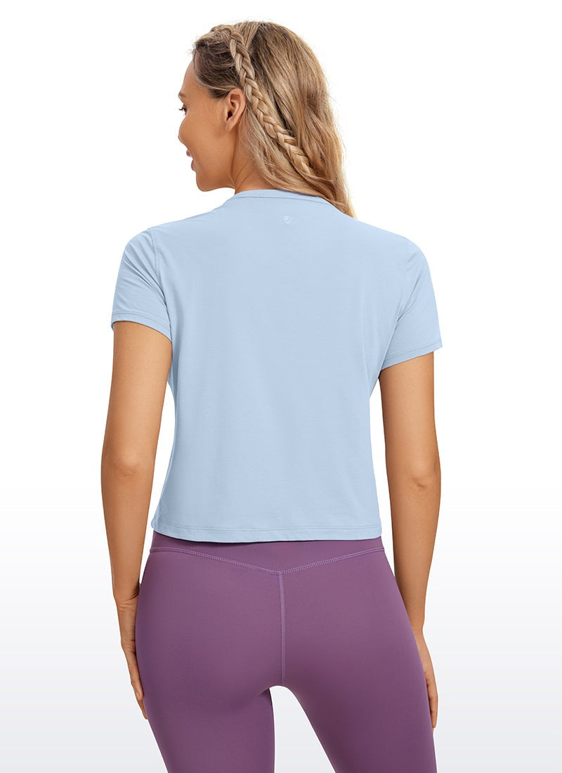Pima Cotton Classic-Fit Cropped Short Sleeve