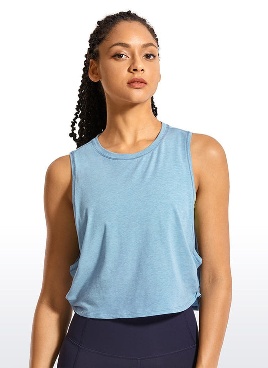 Pima Cotton Crop Deep Armhole Tank