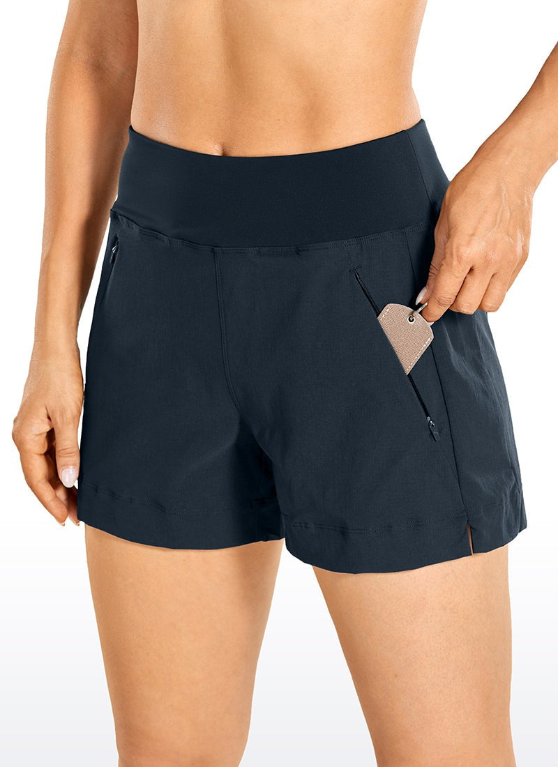 Ripstop Zip Pocket Mid Rise Shorts 4''