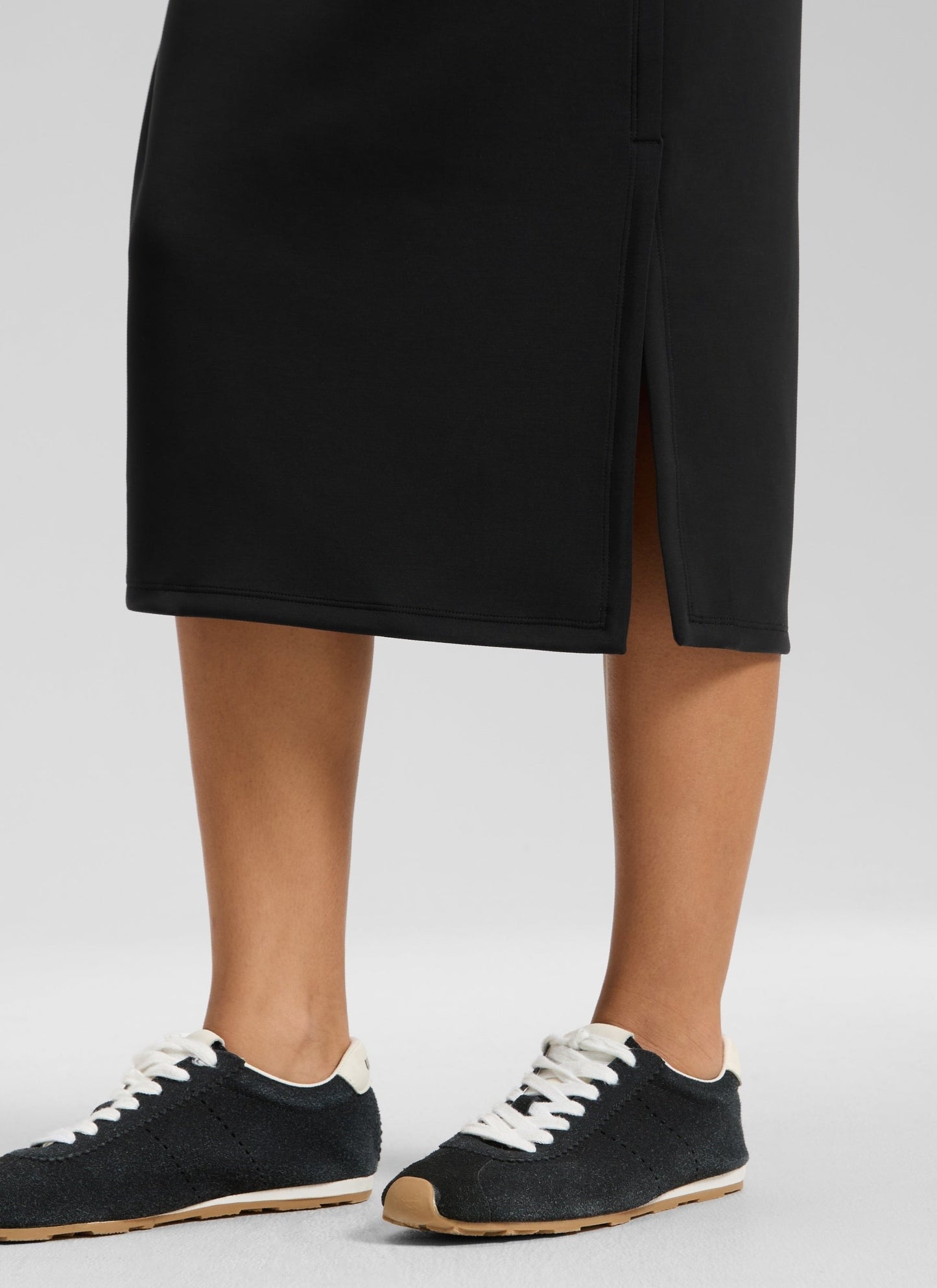 SoftAura Side Slit Hem Midi Pencil Skirt