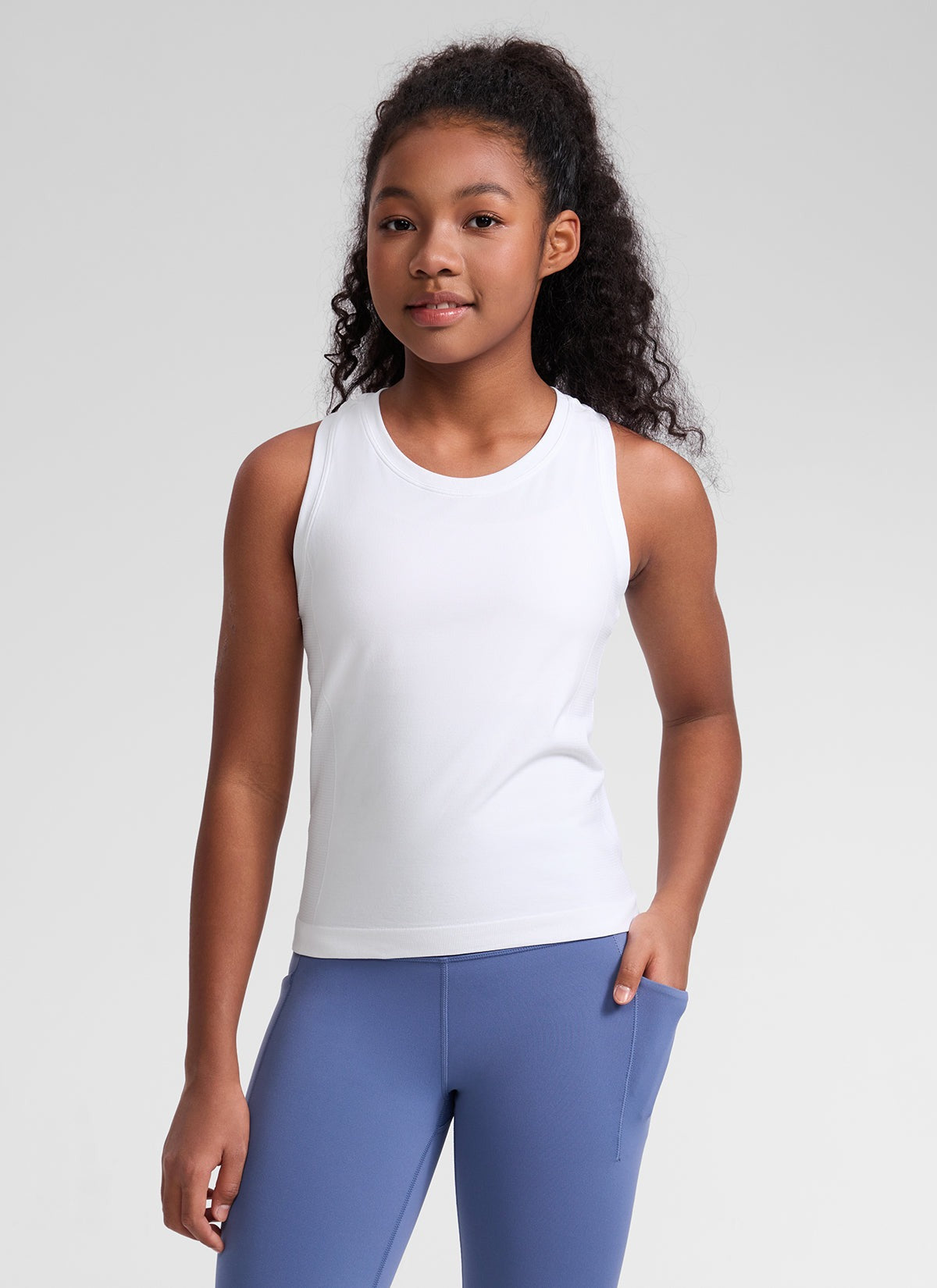 Girls Seamless Waist Length Tank