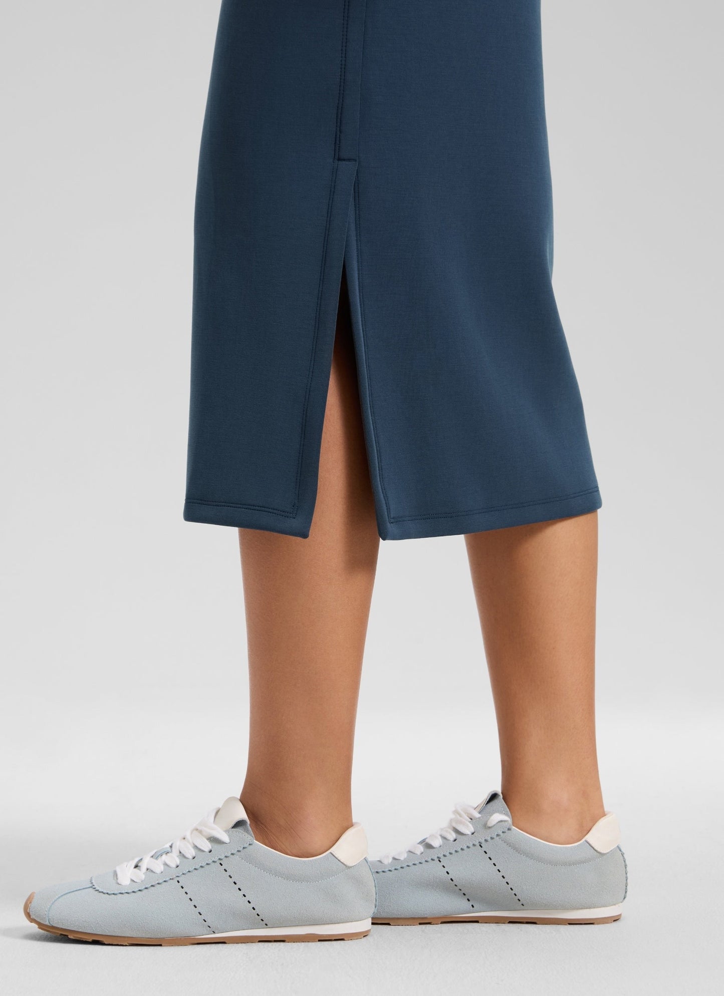 SoftAura Side Slit Hem Midi Pencil Skirt