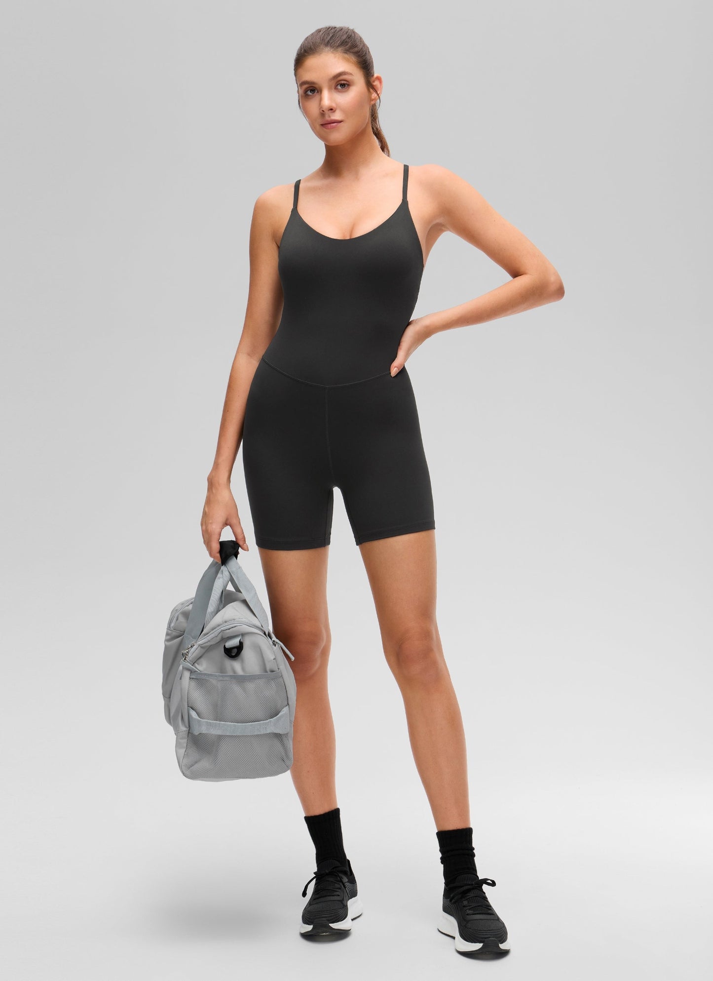 Butterluxe Cross Back Built in Bra Romper 5''